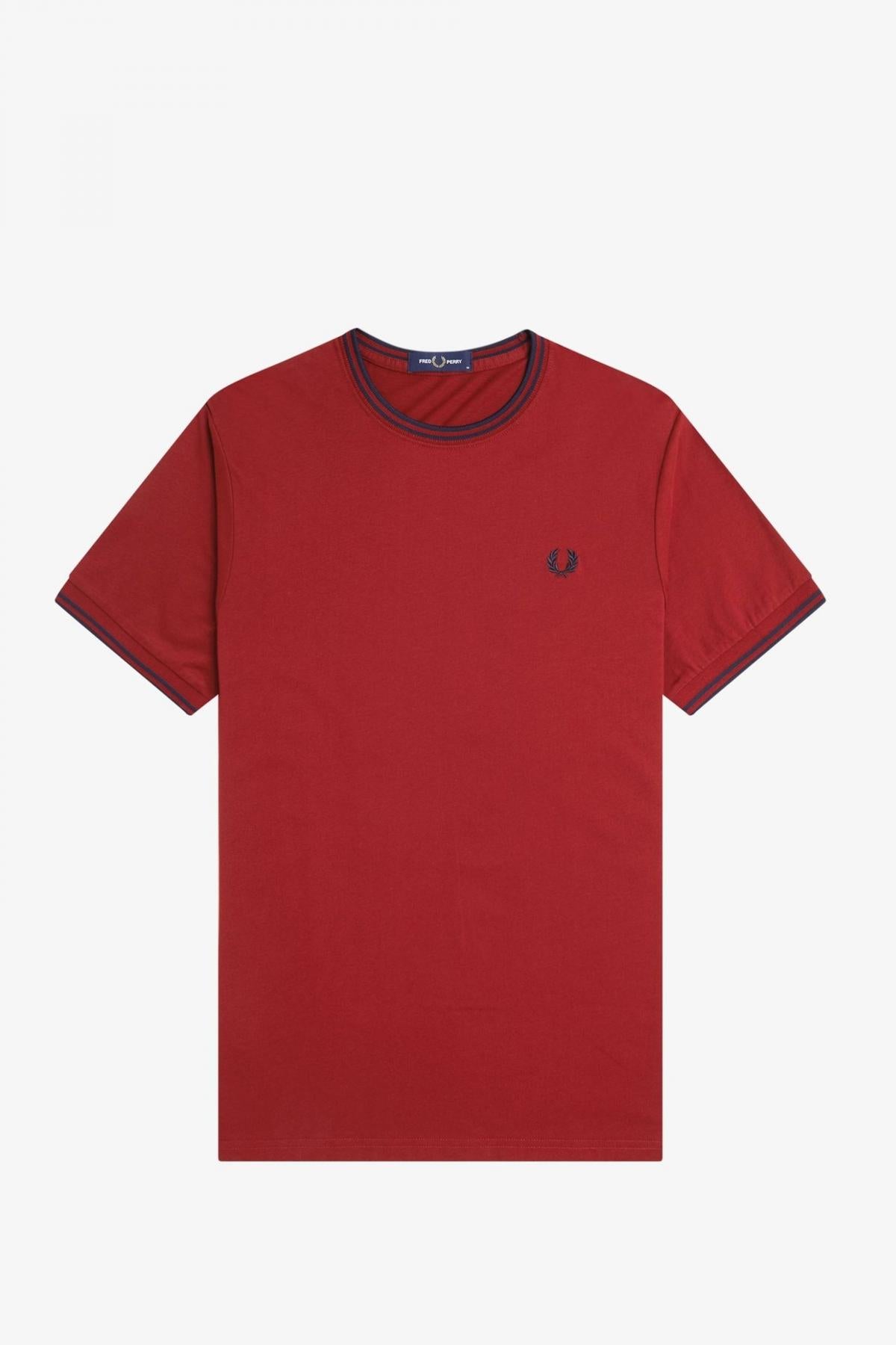 FRED PERRY  TWIN TIPPED T-SHIRT en color ROJO  (2)