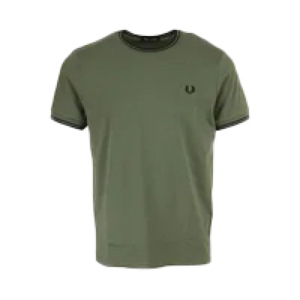 FRED PERRY  TWIN TIPPED T-SHIRT en color VERDE  (2)
