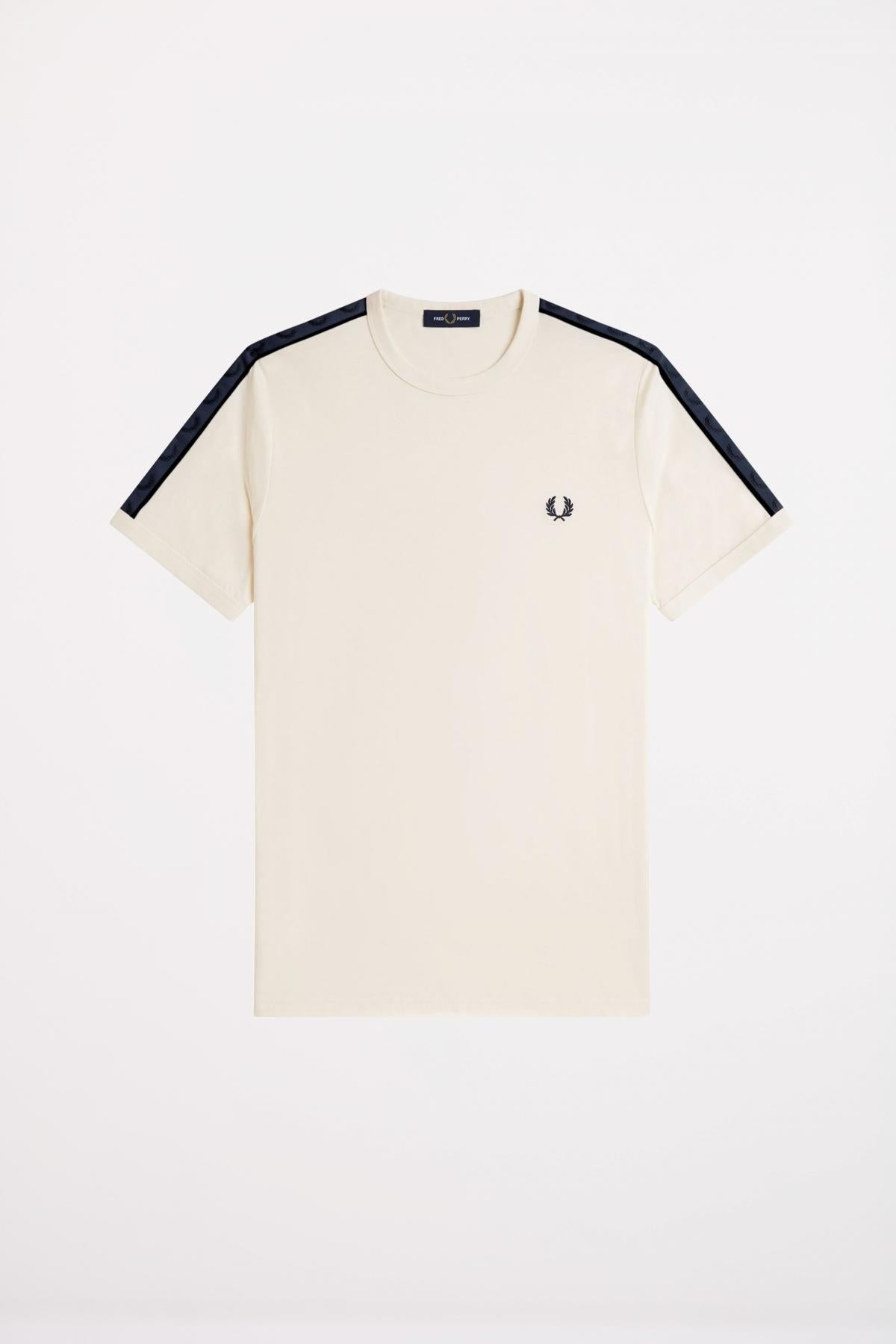 FRED PERRY CONTRAST TAPE RINGER T-SHIR en color BEIS  (2)