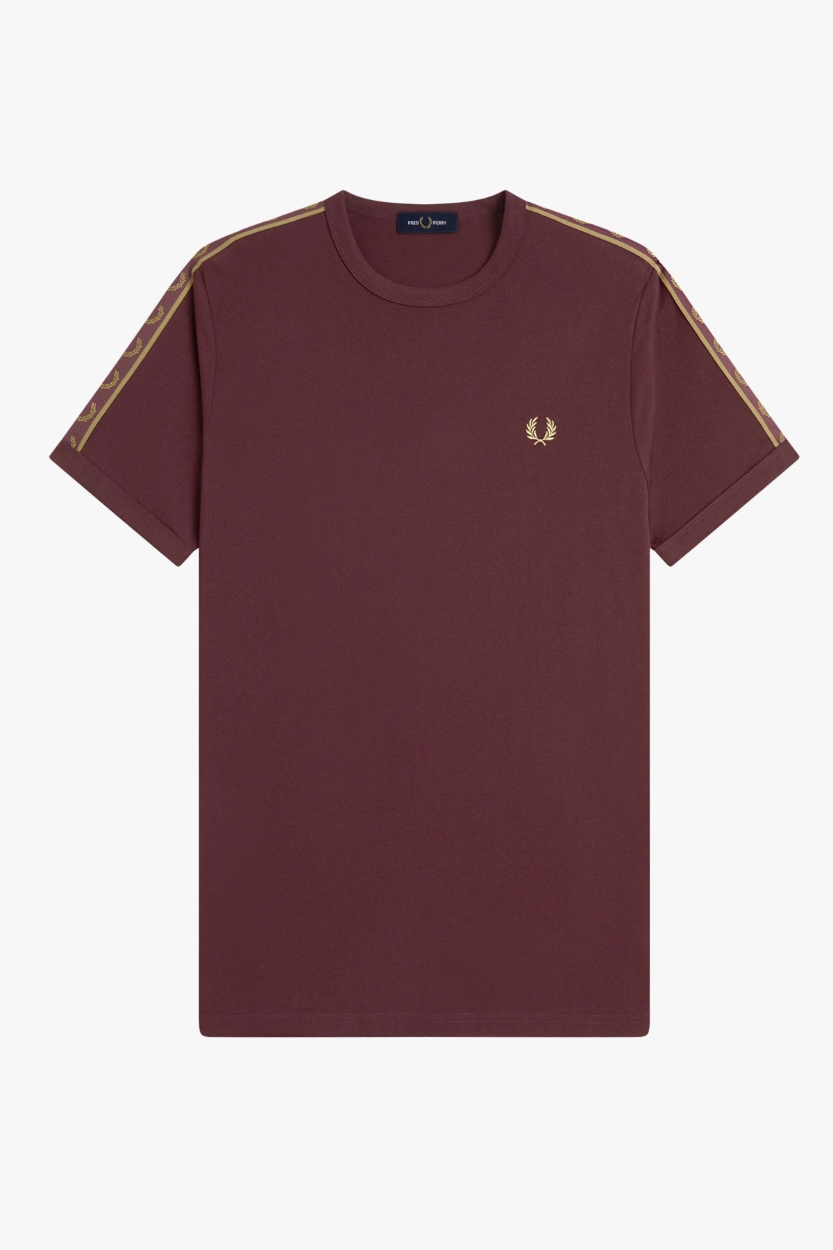 FRED PERRY CONTRAST TAPE RINGER T-SHIR en color BURDEOS  (3)