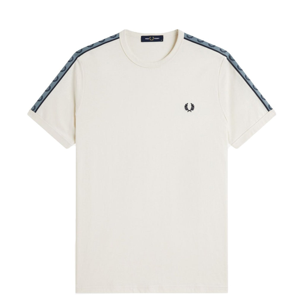 FRED PERRY CONTRAST TAPE RINGER T-SHIR en color BLANCO  (4)