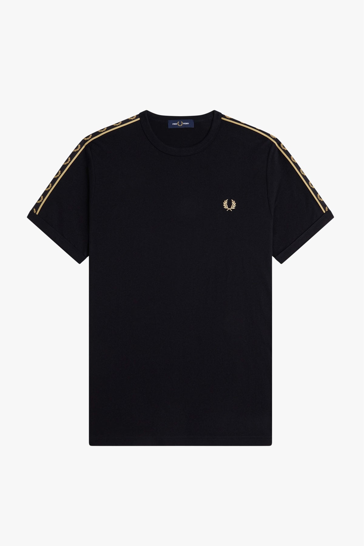 FRED PERRY CONTRAST TAPE RINGER T-SHIR en color NEGRO  (3)