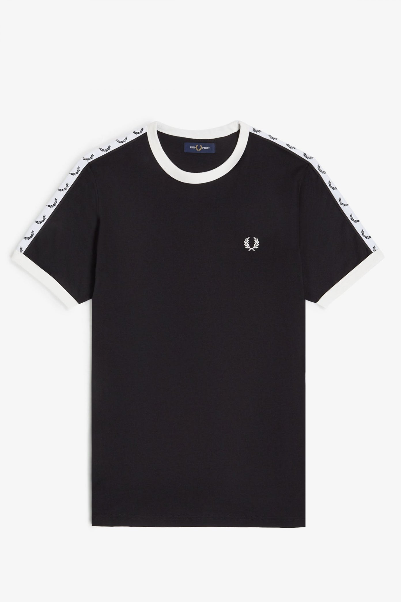 FRED PERRY  TAPED RINGER T-SHIRT en color NEGRO  (2)