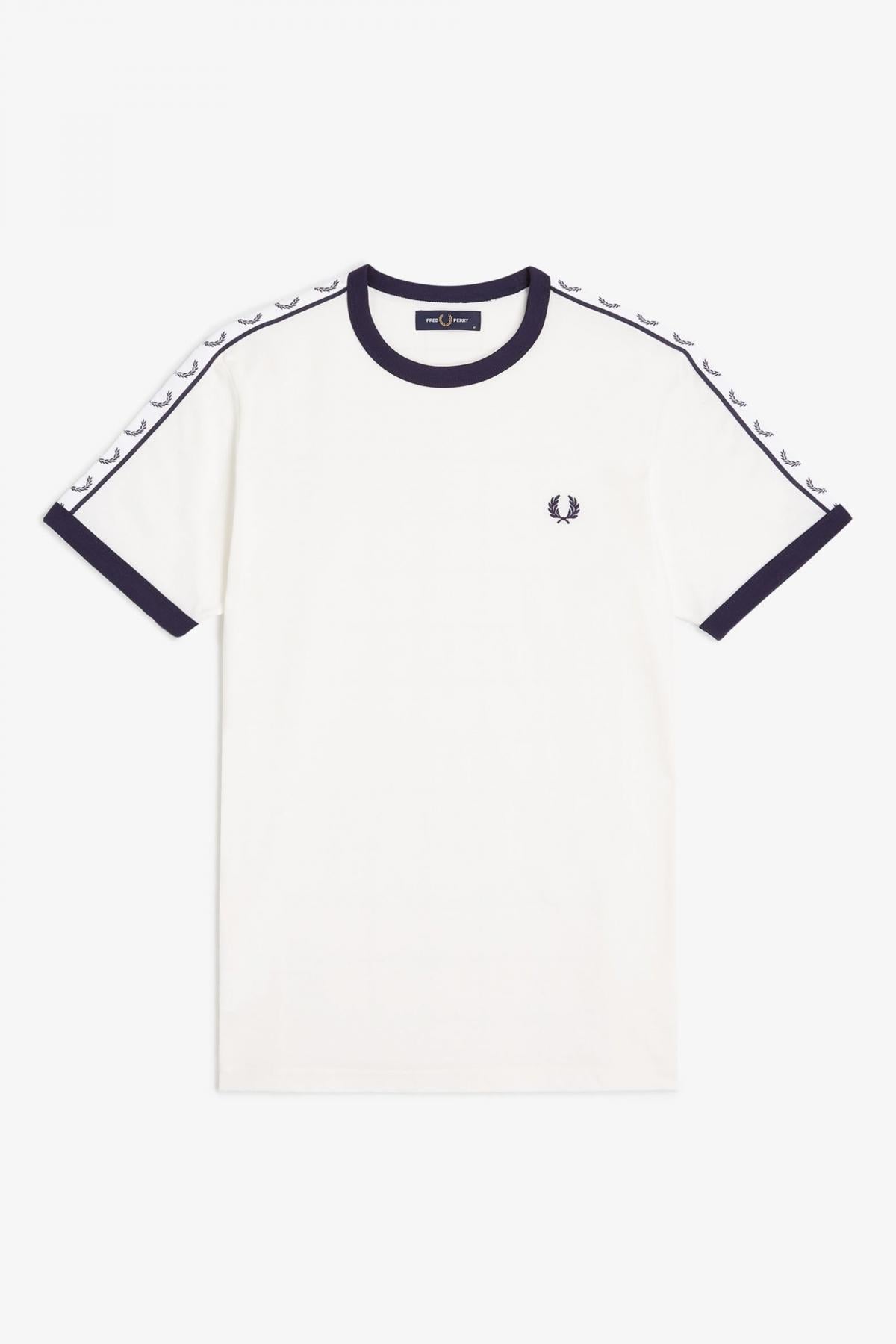 FRED PERRY  TAPED RINGER T-SHIRT en color BLANCO  (2)