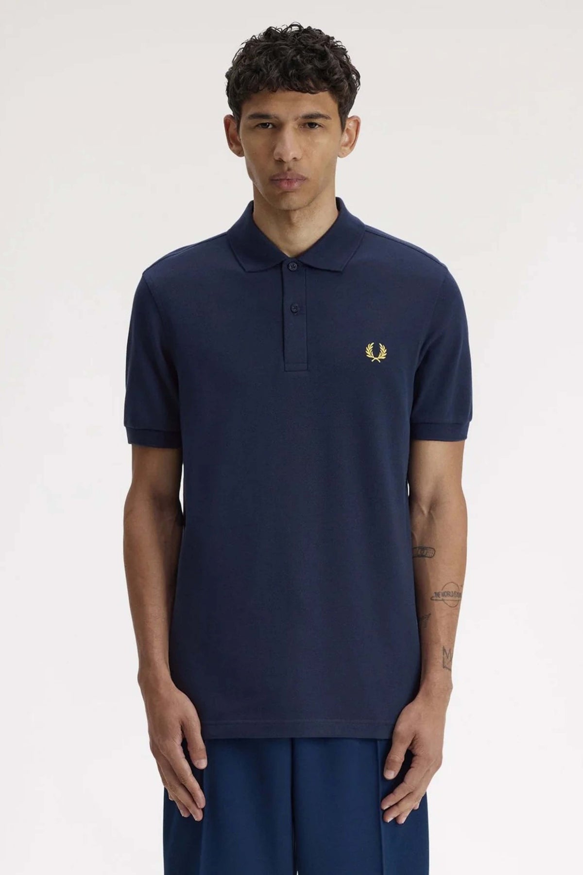 FRED PERRY  PLAIN FRED PERRY SHIRT en color AZUL  (1)