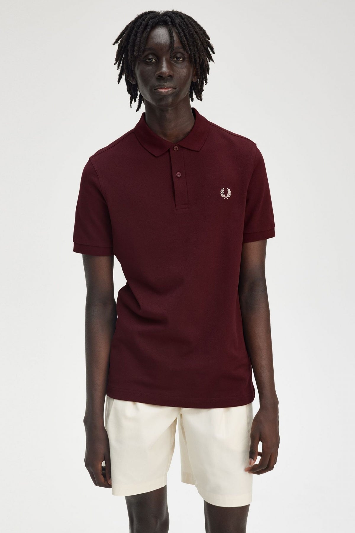 FRED PERRY  PLAIN FRED PERRY SHIRT en color BURDEOS  (4)