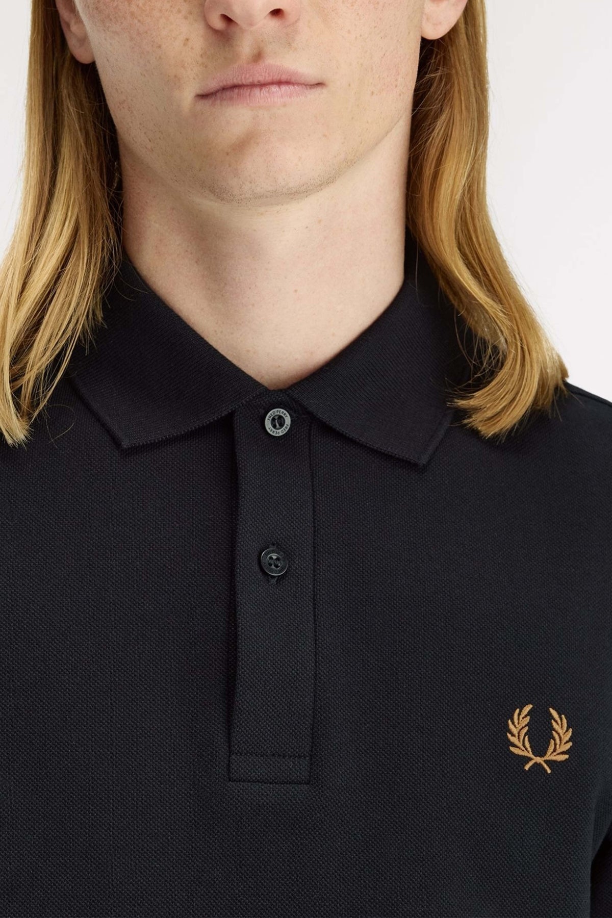 FRED PERRY  PLAIN FRED PERRY SHIRT en color NEGRO  (4)