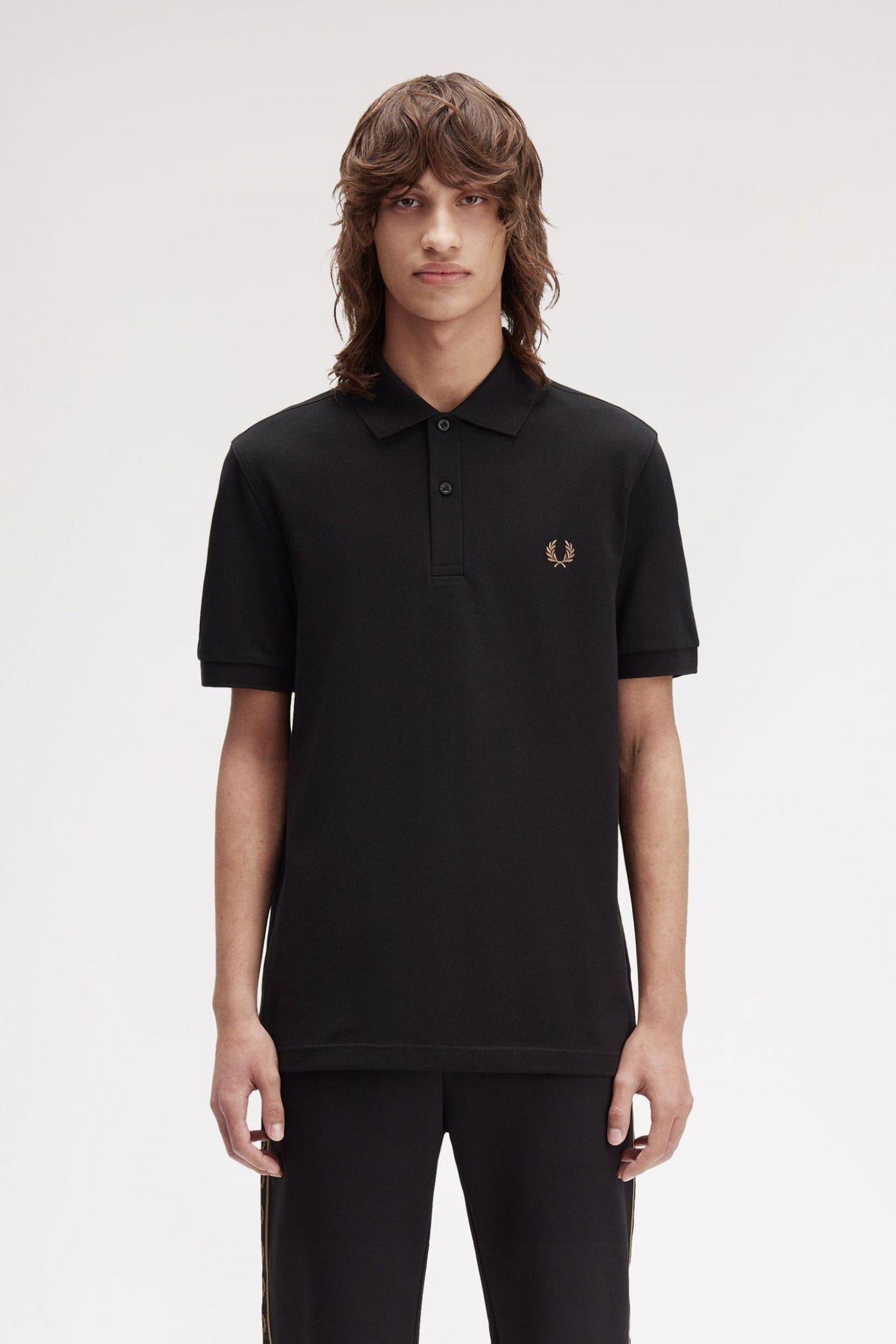 FRED PERRY  PLAIN FRED PERRY SHIRT en color NEGRO  (1)