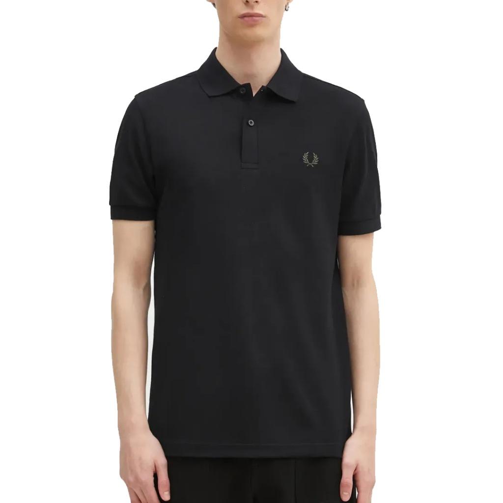 FRED PERRY  PLAIN FRED PERRY SHIRT en color NEGRO  (4)