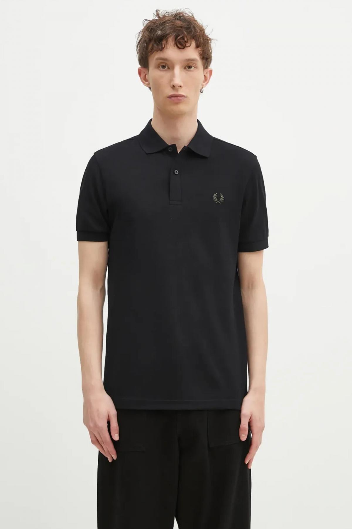 FRED PERRY  PLAIN FRED PERRY SHIRT en color NEGRO  (1)