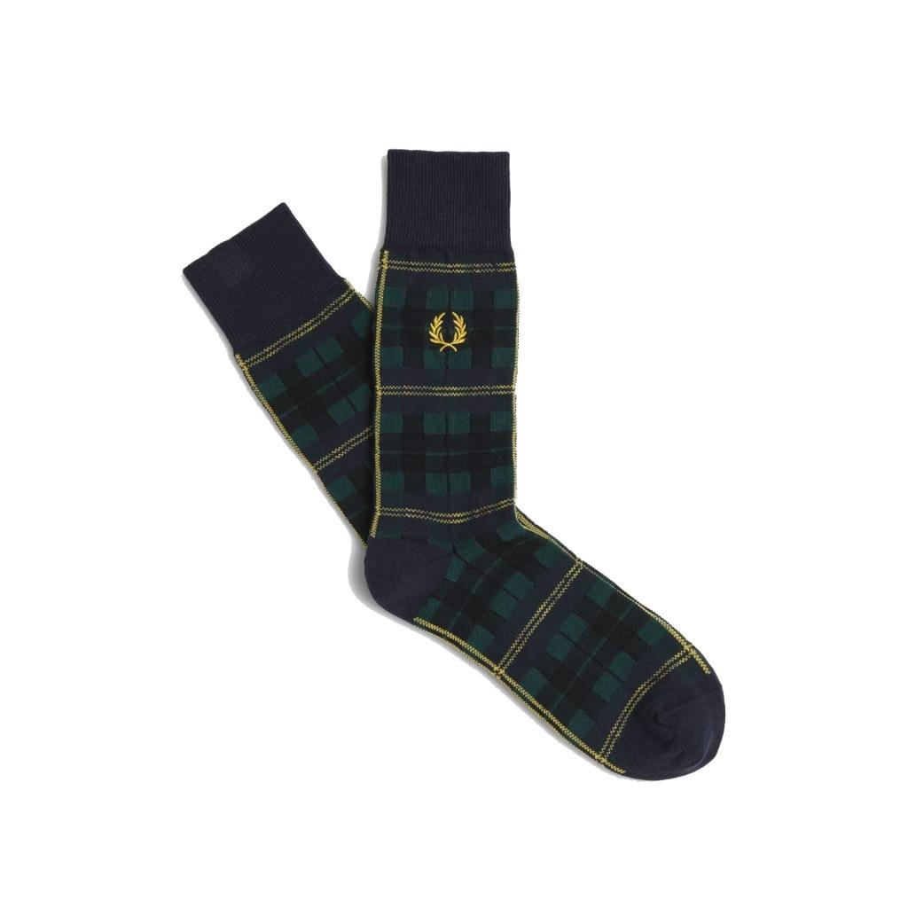 FRED PERRY CHECK SOCK en color AZUL  (3)