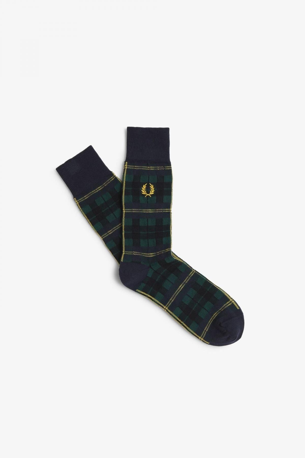 FRED PERRY CHECK SOCK en color AZUL  (1)