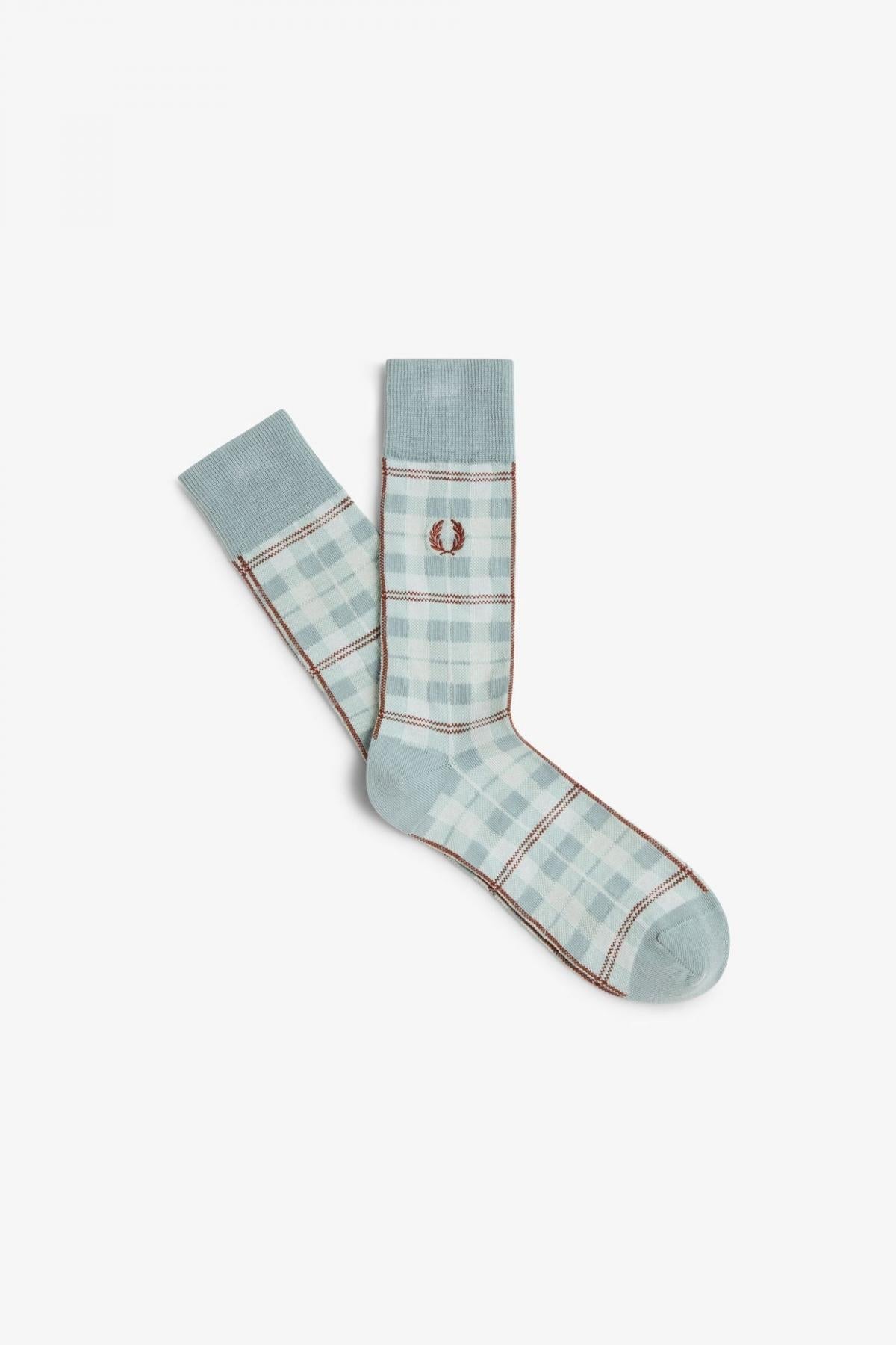 FRED PERRY CHECK SOCK en color VERDE  (1)