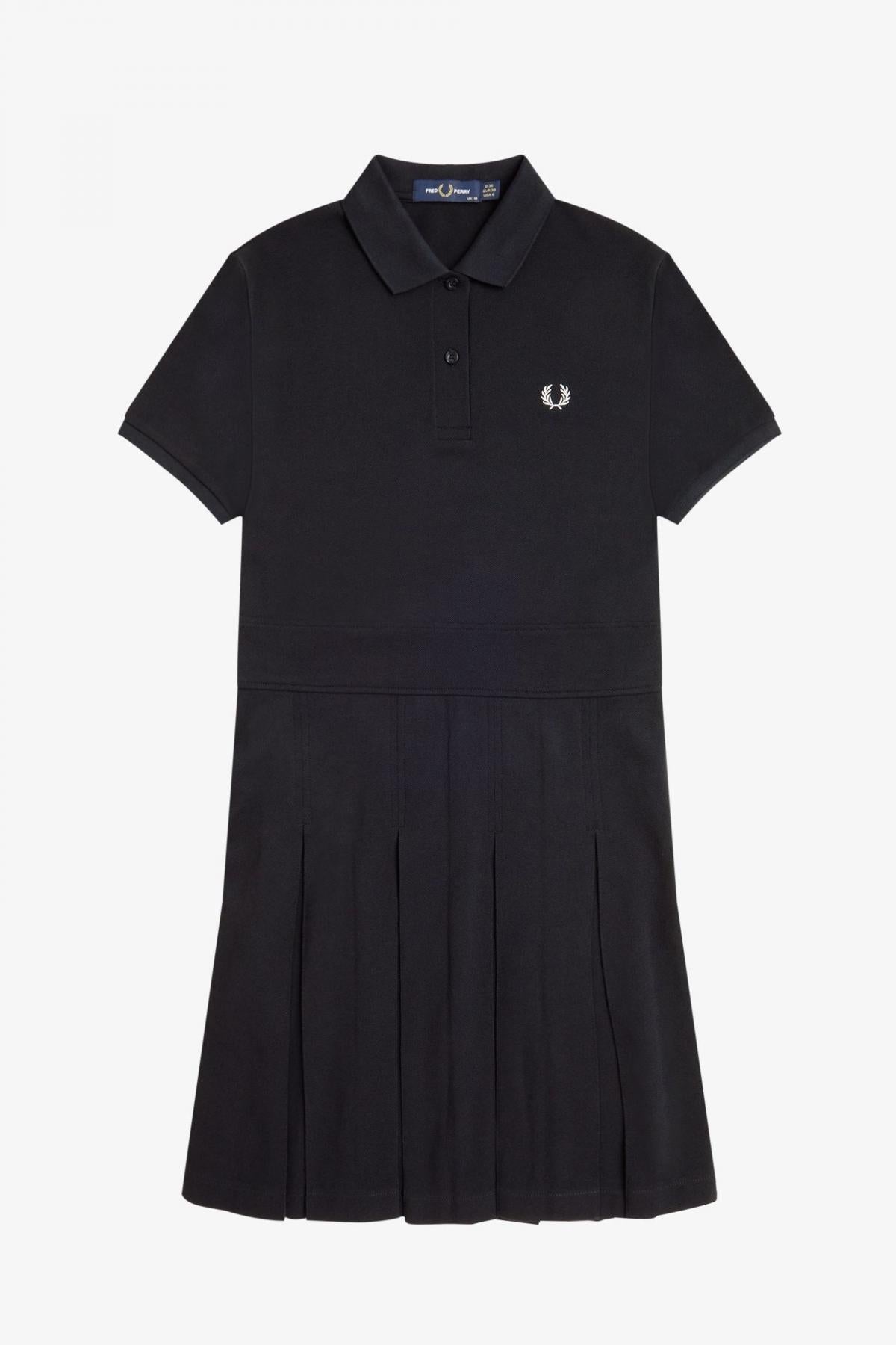 FRED PERRY PLEATED TENNIS DRESS en color NEGRO  (2)