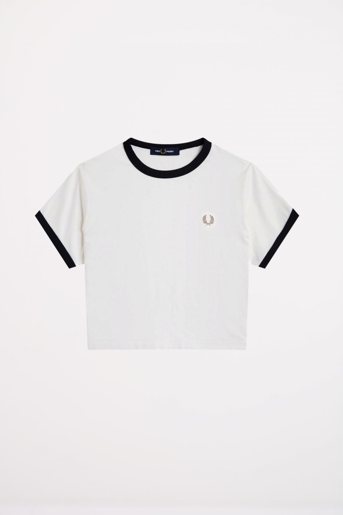 FRED PERRY CROPPED RINGER T-SHIRT en color BLANCO  (2)
