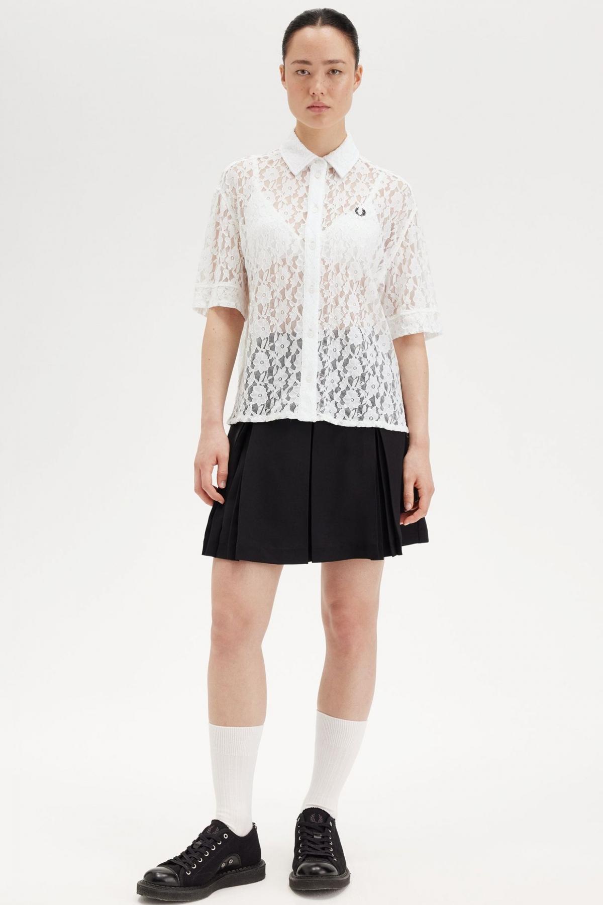 FRED PERRY  LACE SHIRT en color BLANCO  (4)