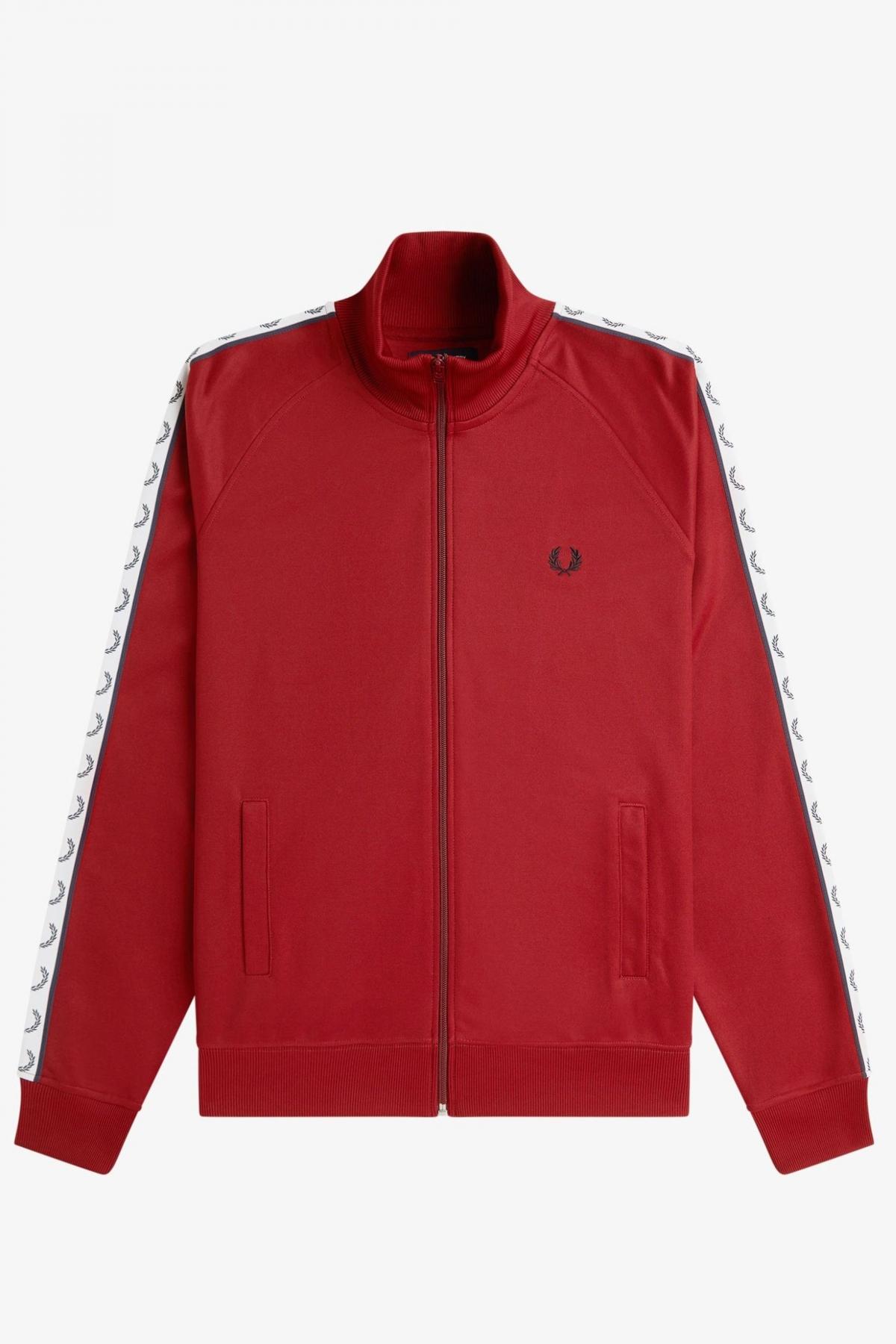 FRED PERRY TAPED TRACK JACKET en color ROJO  (2)