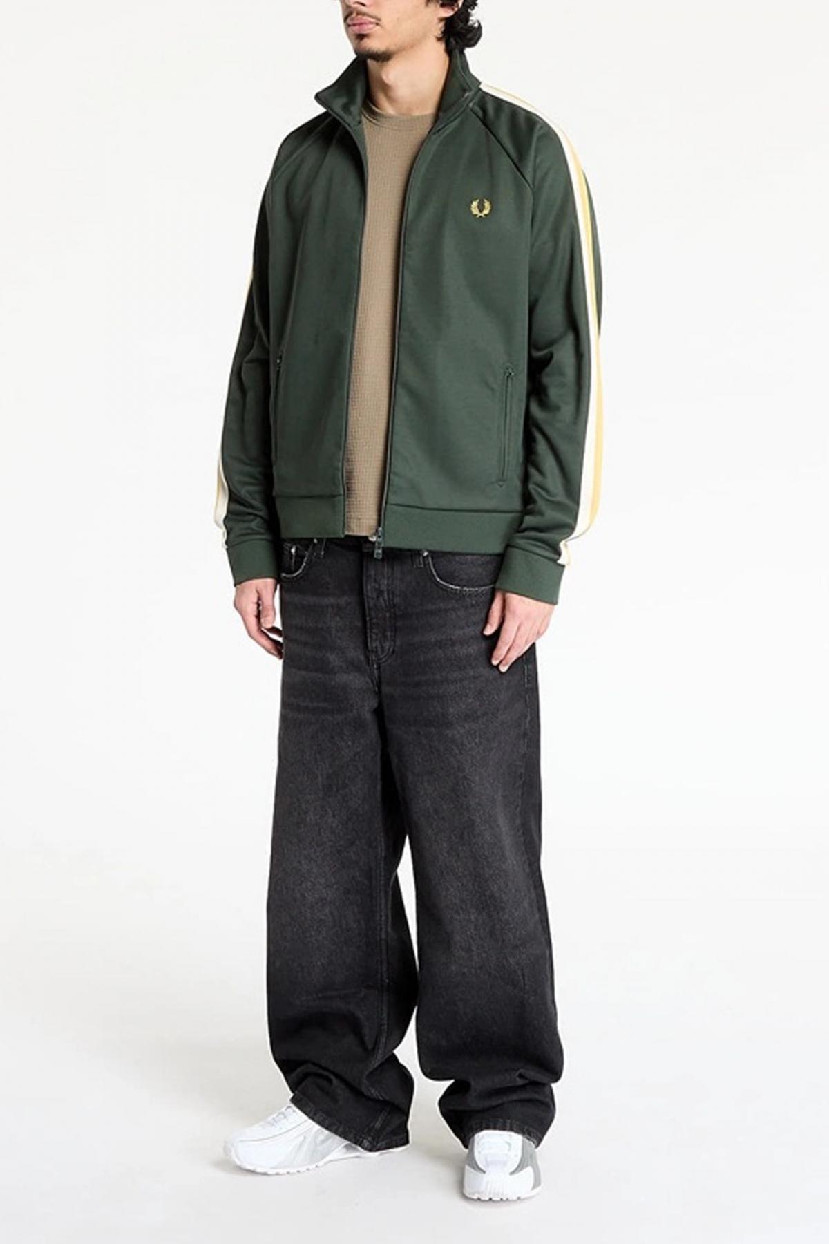 FRED PERRY TWO COLOUR TAPE TRACK JACKE en color VERDE  (4)