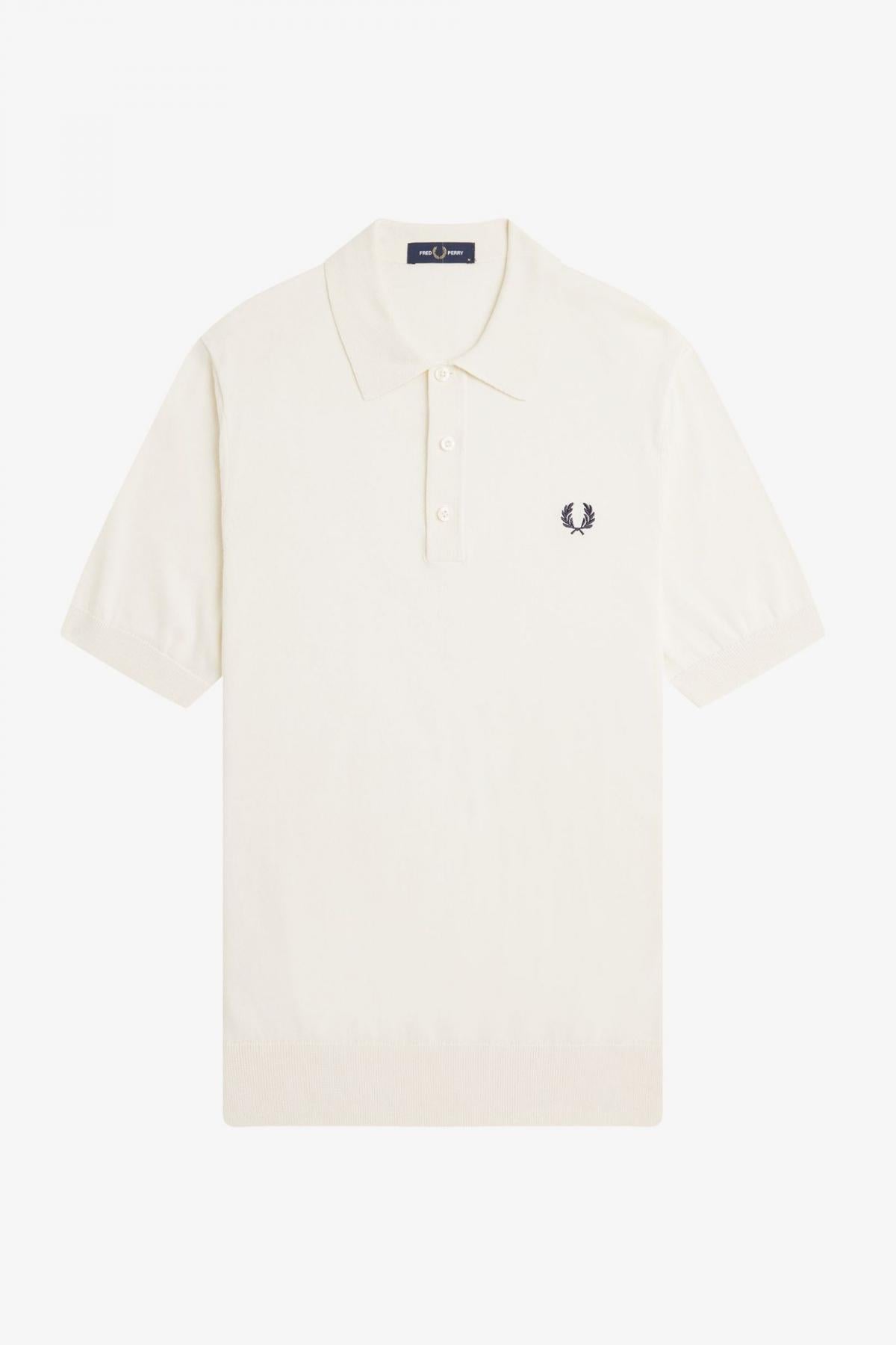 FRED PERRY  COTTON KITTED SHIRT en color BEIS  (2)