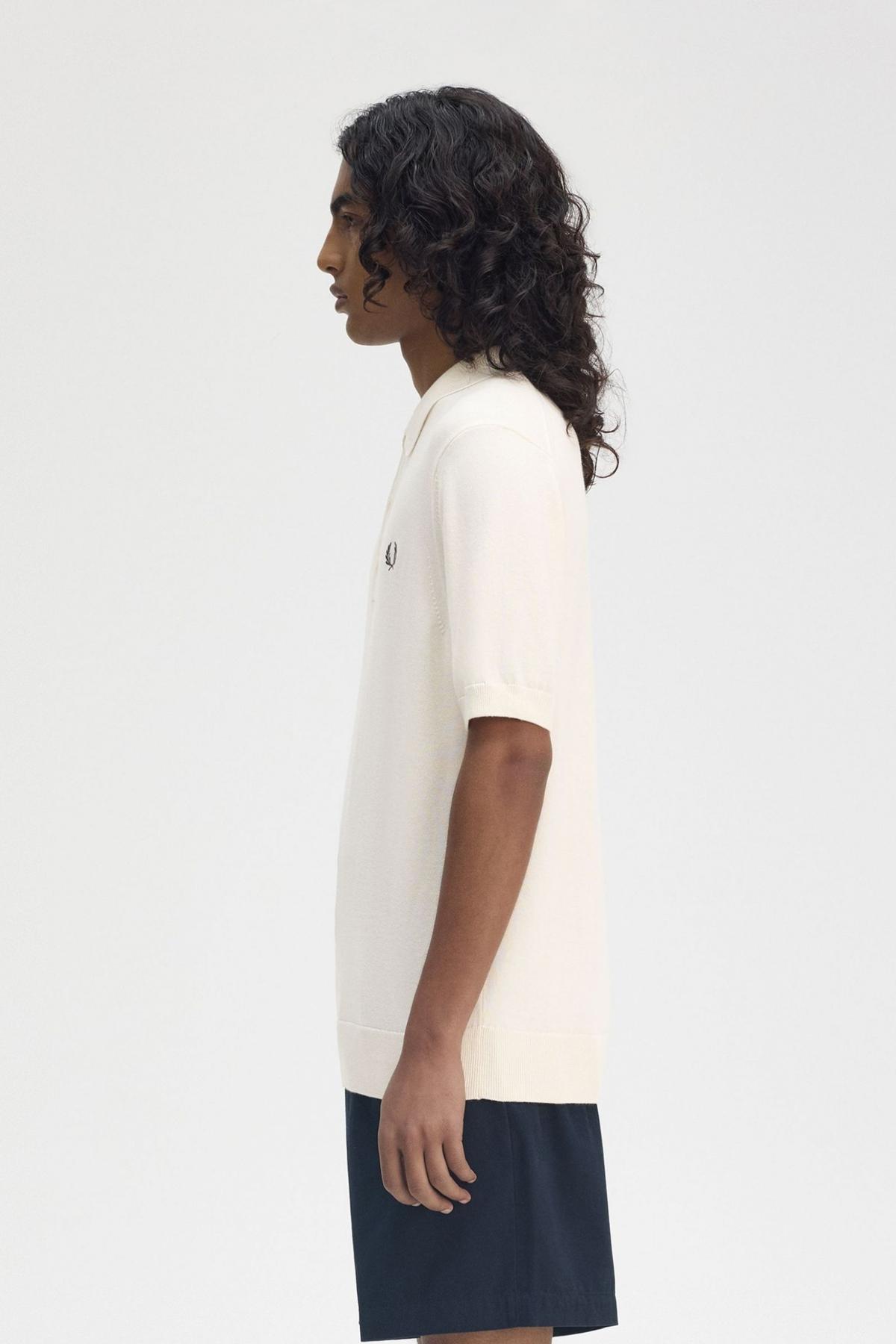 FRED PERRY  COTTON KITTED SHIRT en color BEIS  (3)
