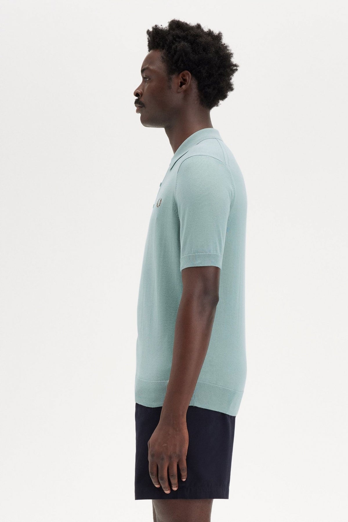 FRED PERRY COTTON KITTED SHIRT en color AZUL  (3)