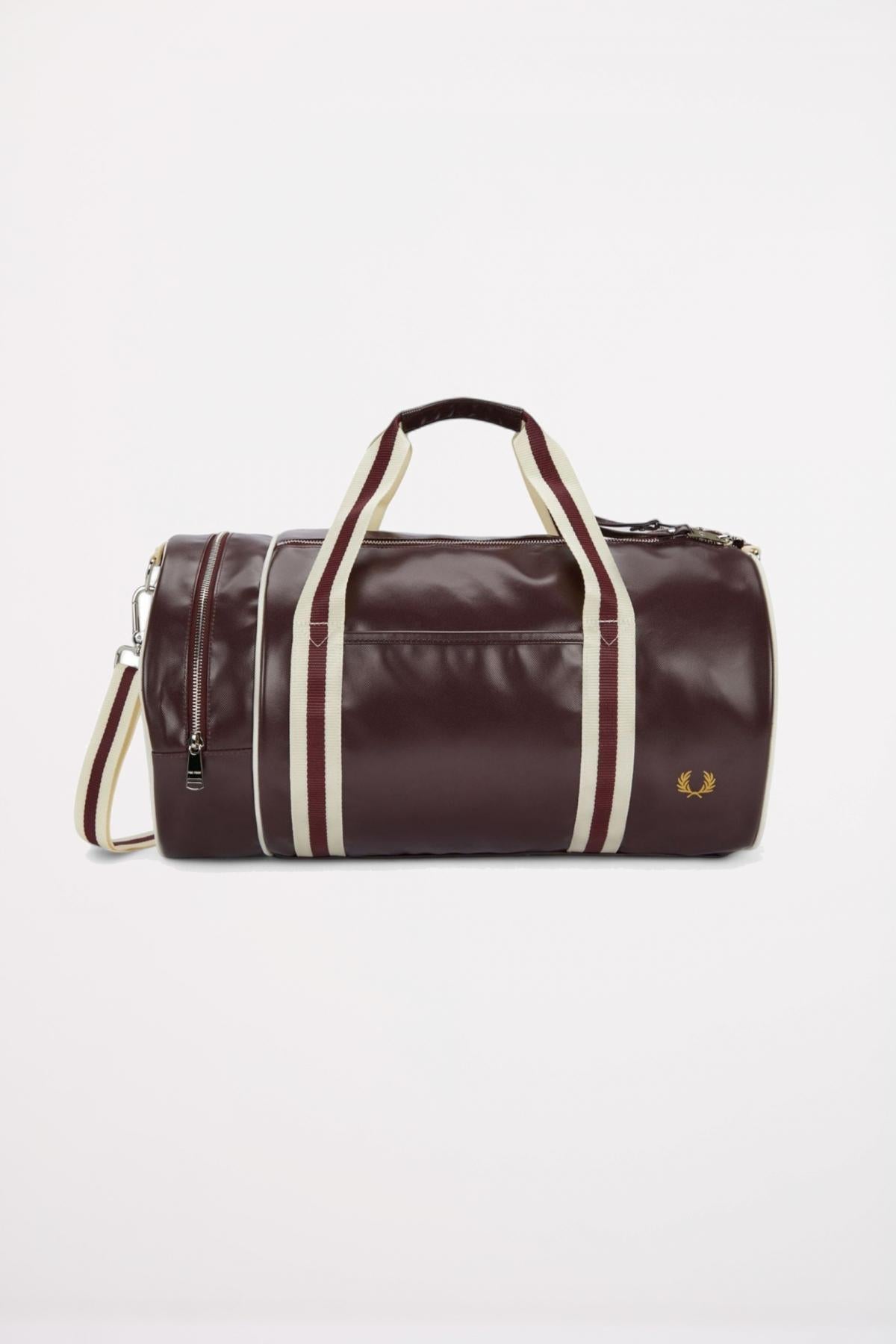 FRED PERRY CLASSIC BARREL BAG en color BURDEOS  (1)