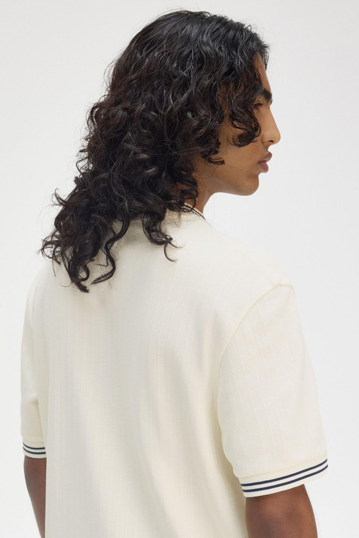 FRED PERRY RIBBED JERSEY T-SHIRT en color BLANCO  (3)