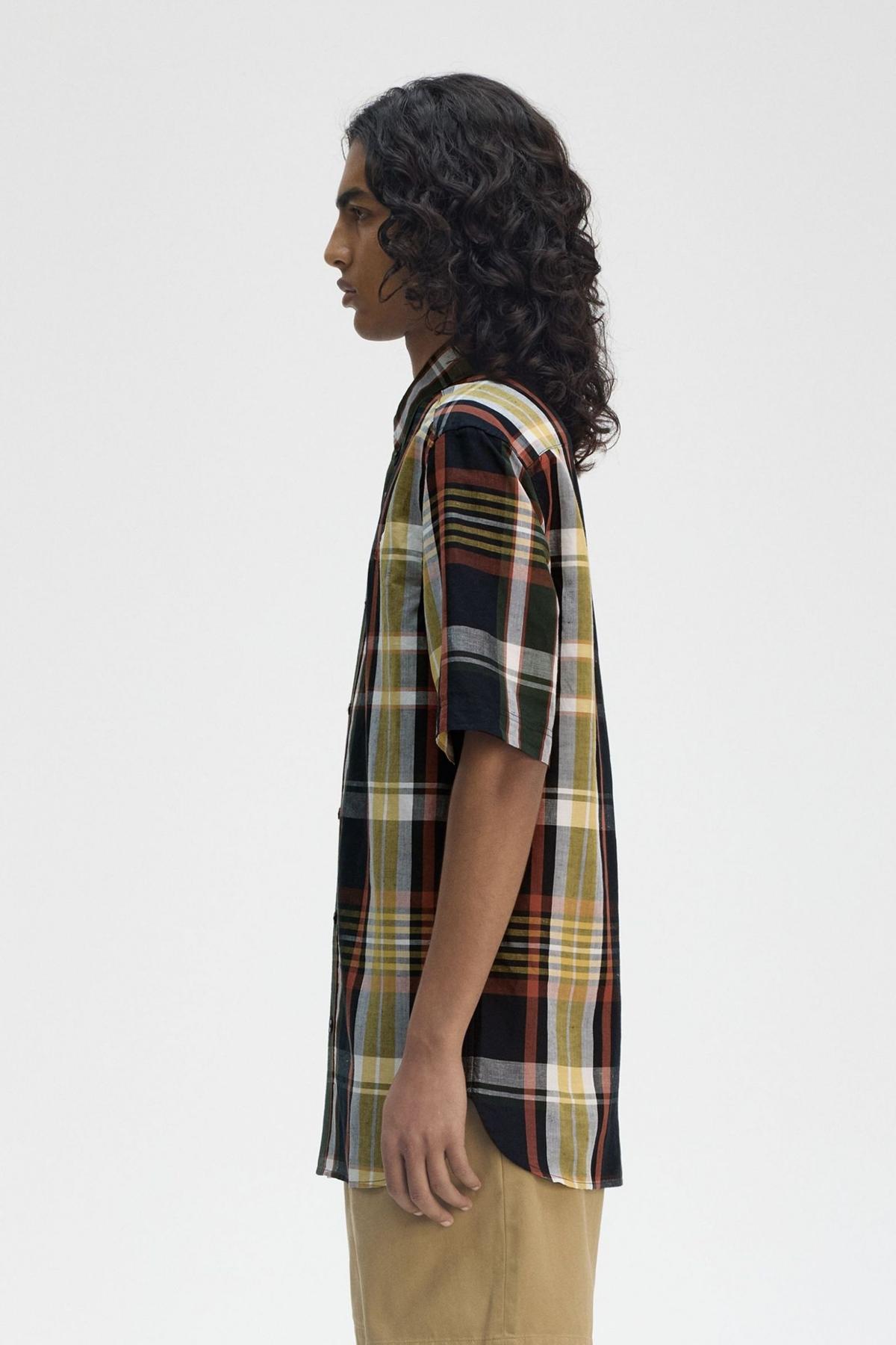 FRED PERRY MADRAS CHECK SHORT SLEEVE S en color AZUL  (3)