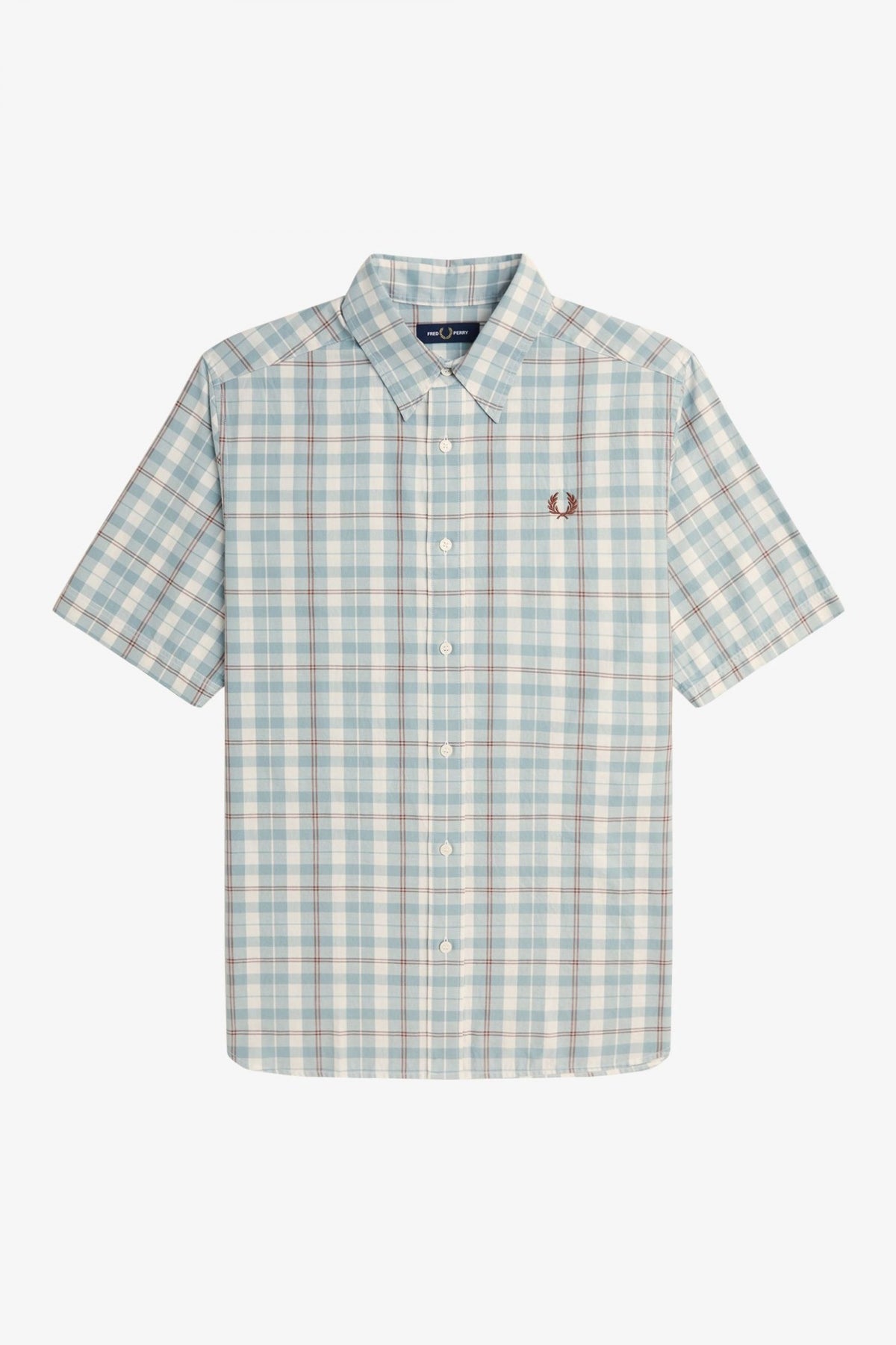 FRED PERRY TWILL TARTAN SHORT SLEEVE S en color VERDE  (2)