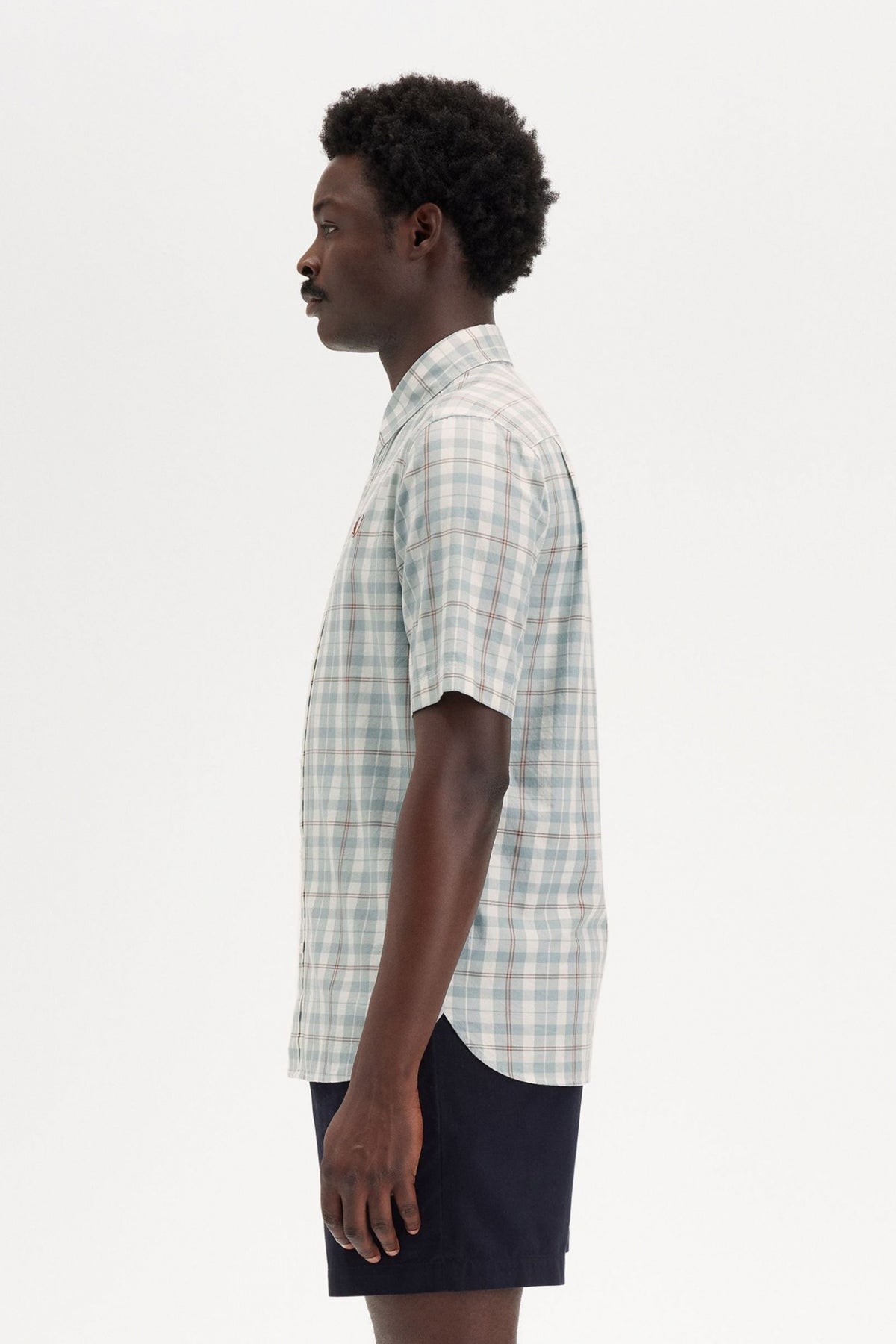 FRED PERRY TWILL TARTAN SHORT SLEEVE S en color VERDE  (3)