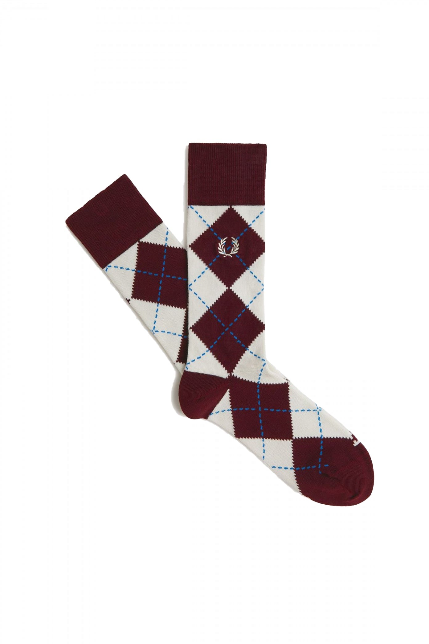 FRED PERRY JACQUARD ARGYLE SOCK en color BURDEOS  (1)