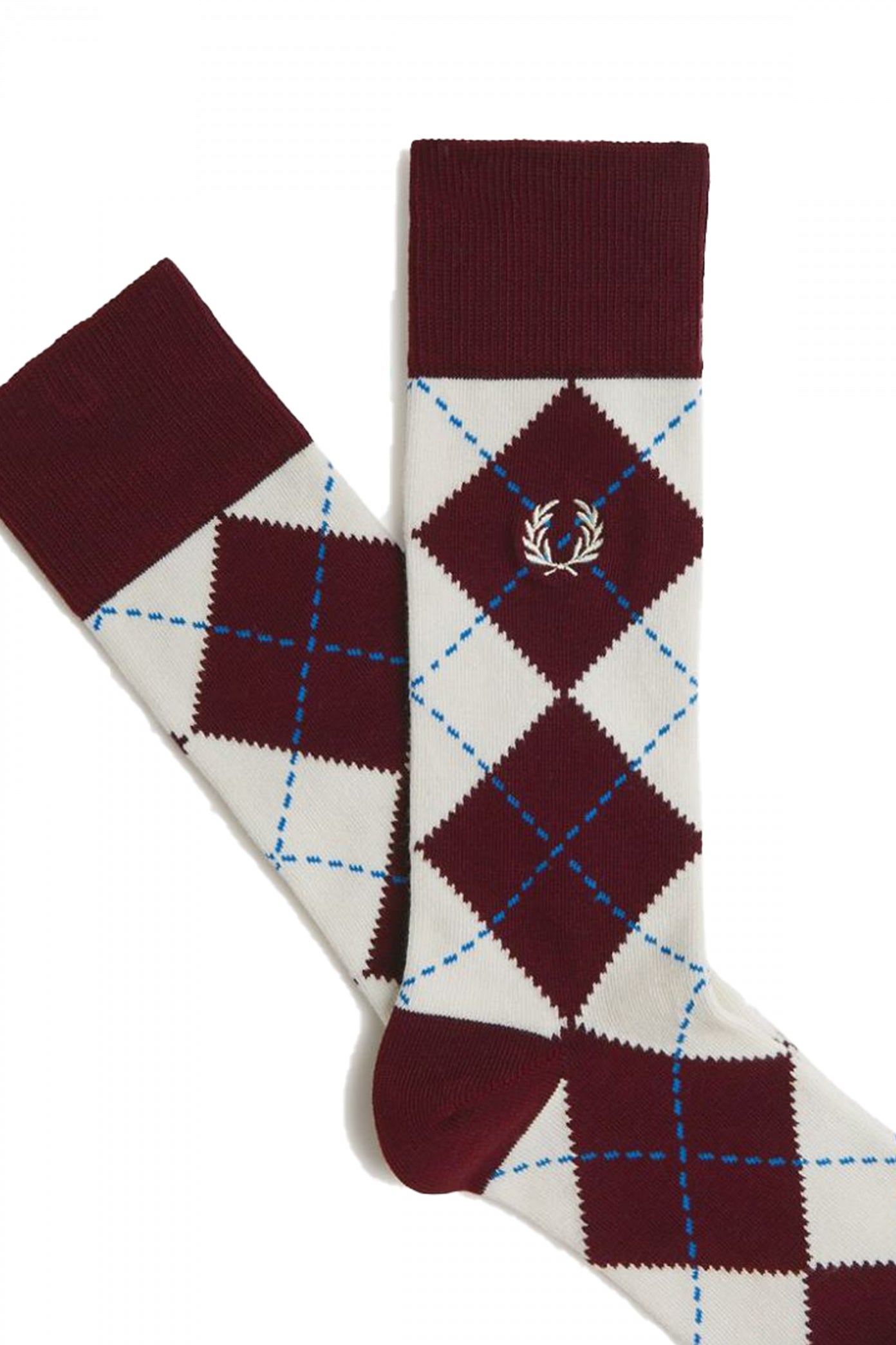FRED PERRY JACQUARD ARGYLE SOCK en color BURDEOS  (2)