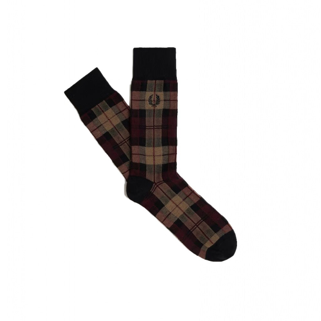 FRED PERRY TARTAN SOCK en color BURDEOS  (3)