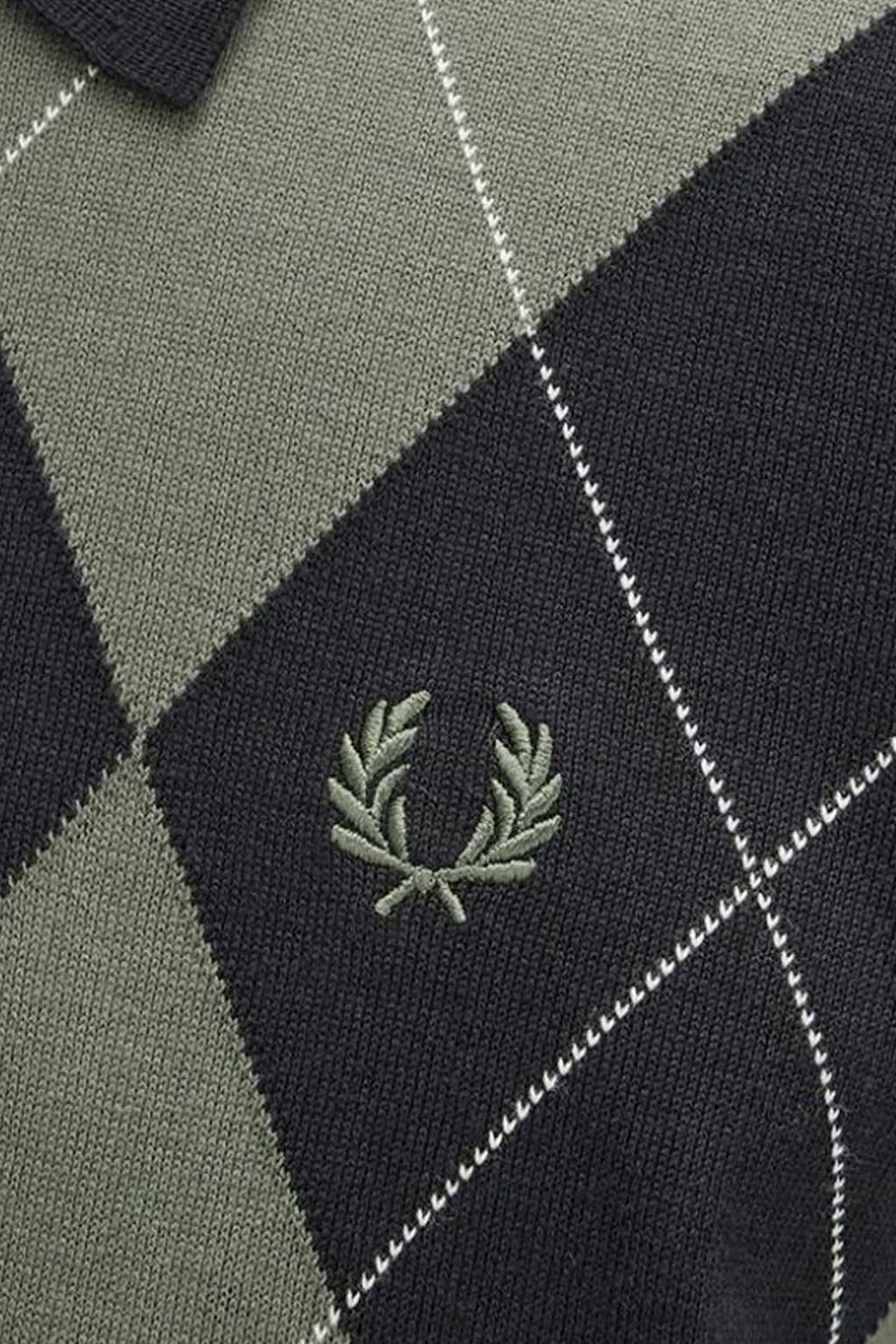 FRED PERRY ARGYLE KNITTED SHIRT en color VERDE  (3)