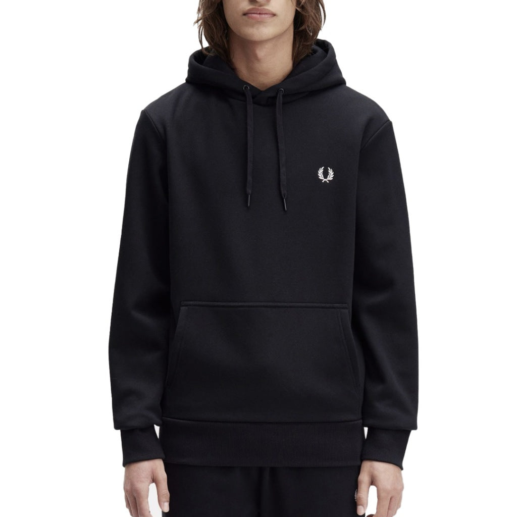 FRED PERRY BRANDING HOODED SWEATS en color NEGRO  (4)