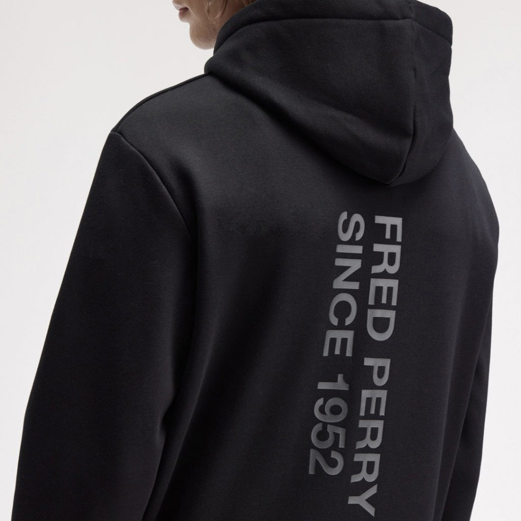 FRED PERRY BRANDING HOODED SWEATS en color NEGRO  (6)
