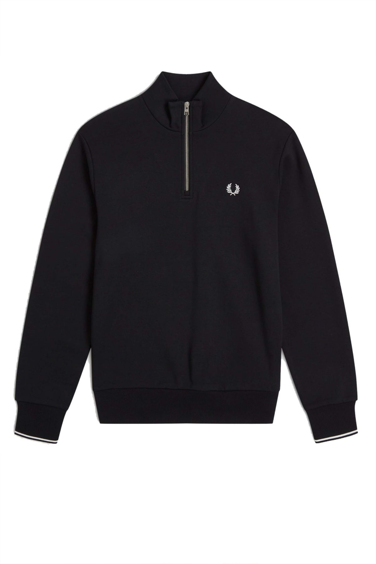FRED PERRY HALF ZIP SWEATSHIRT en color NEGRO  (1)