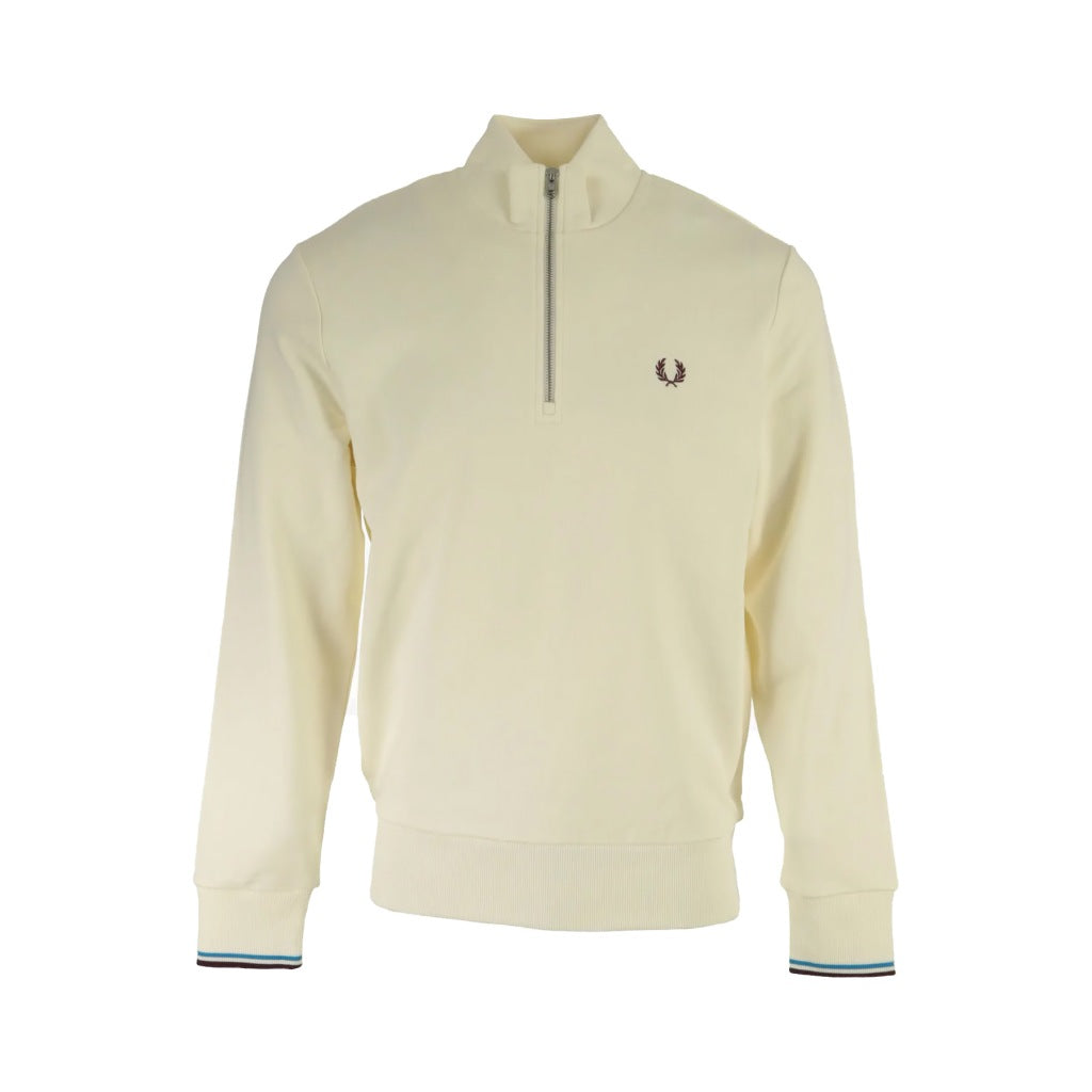 FRED PERRY HALF ZIP SWEATSHIRT en color BLANCO  (4)