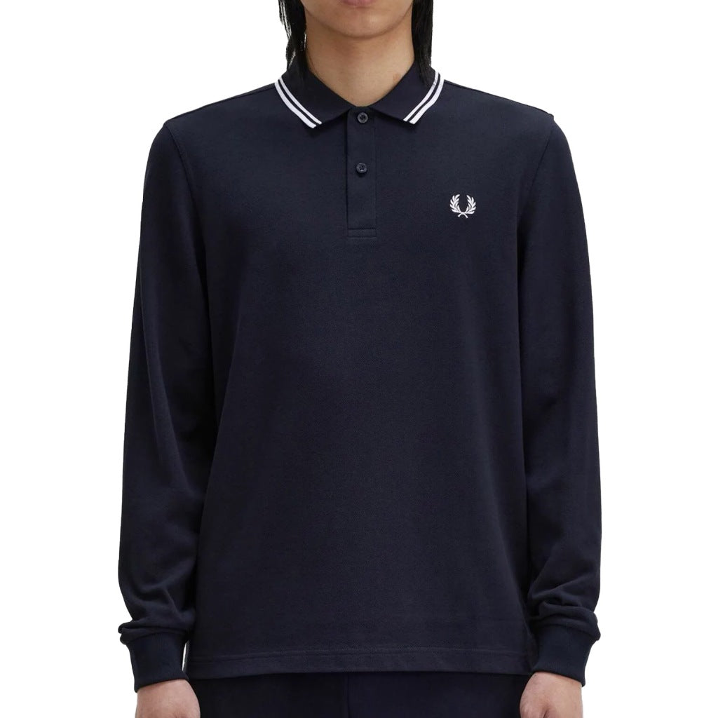 FRED PERRY LS TWIN TIPPED SHIRT en color AZUL  (4)