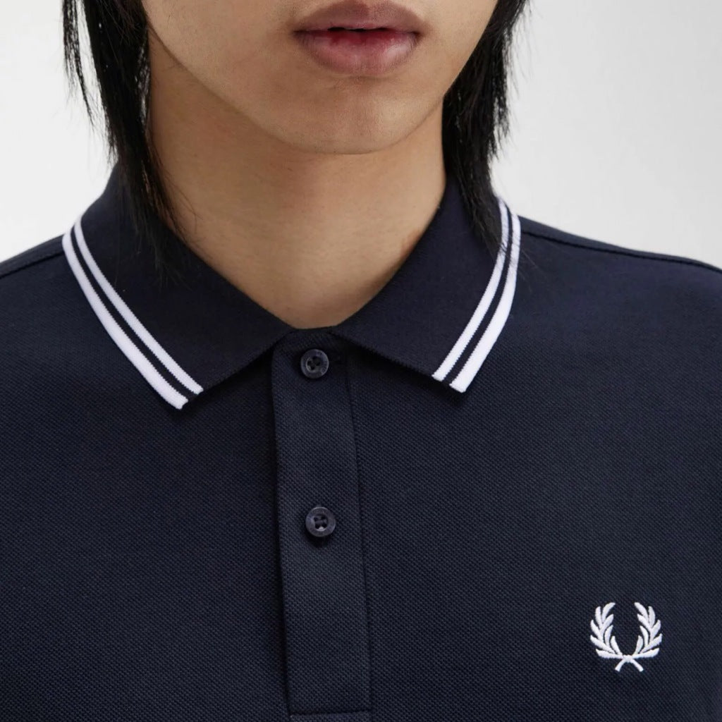 FRED PERRY LS TWIN TIPPED SHIRT en color AZUL  (5)