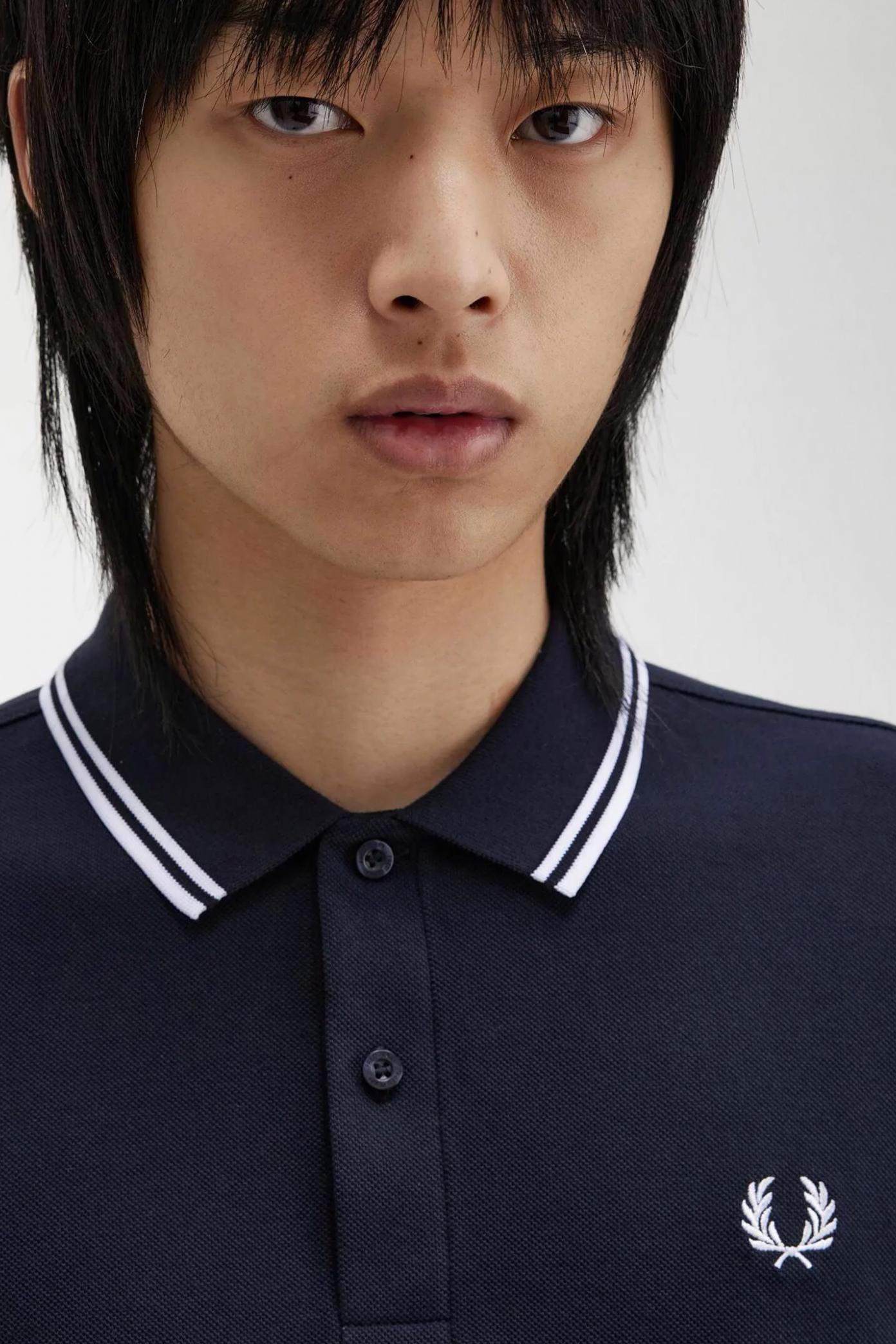 FRED PERRY LS TWIN TIPPED SHIRT en color AZUL  (2)