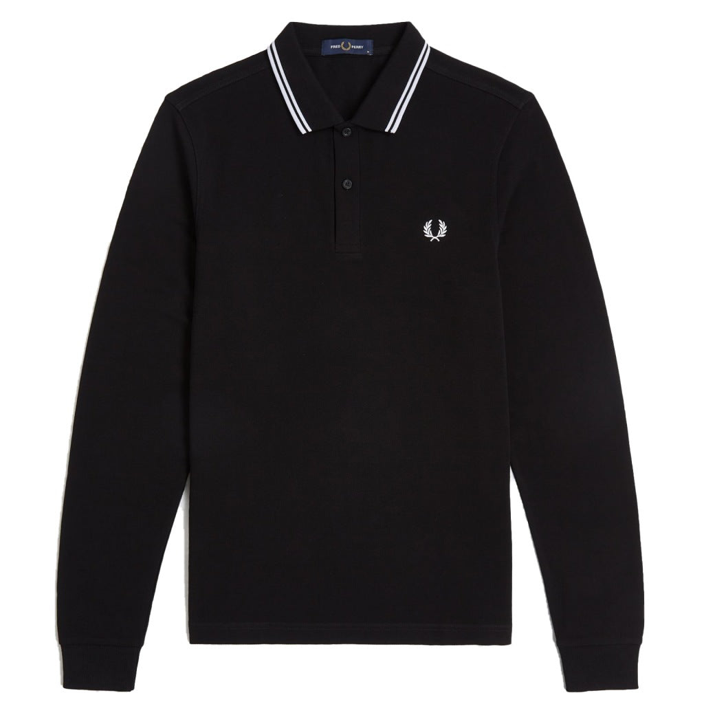 FRED PERRY LS TWIN TIPPED SHIRT en color NEGRO  (4)
