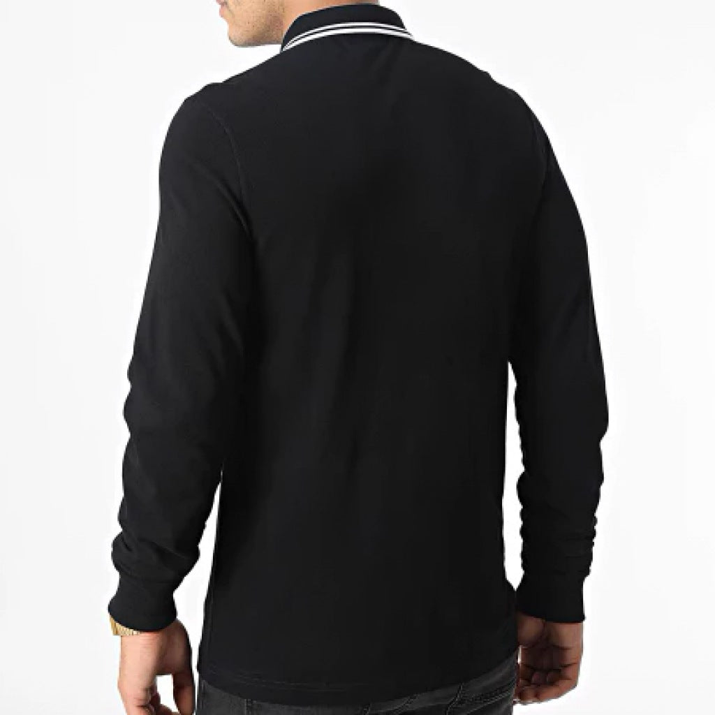 FRED PERRY LS TWIN TIPPED SHIRT en color NEGRO  (5)