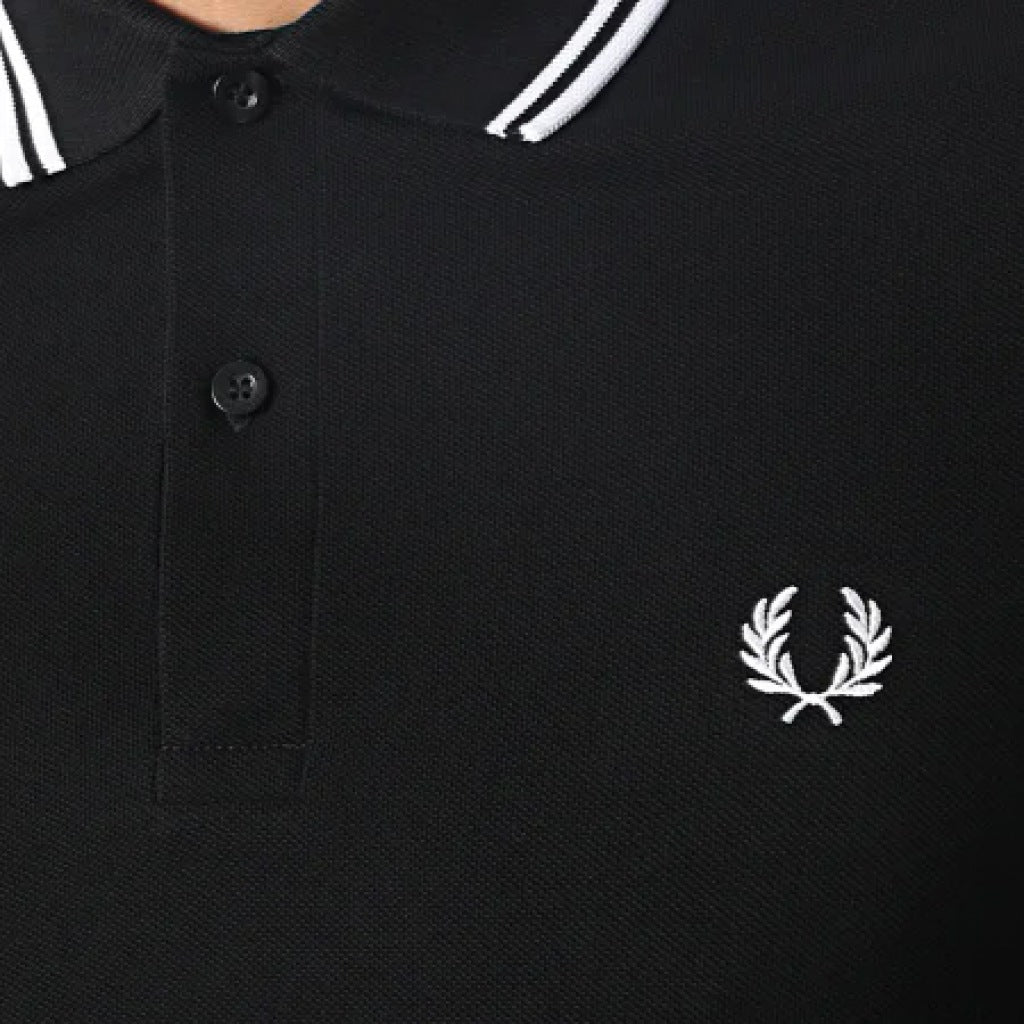 FRED PERRY LS TWIN TIPPED SHIRT en color NEGRO  (6)