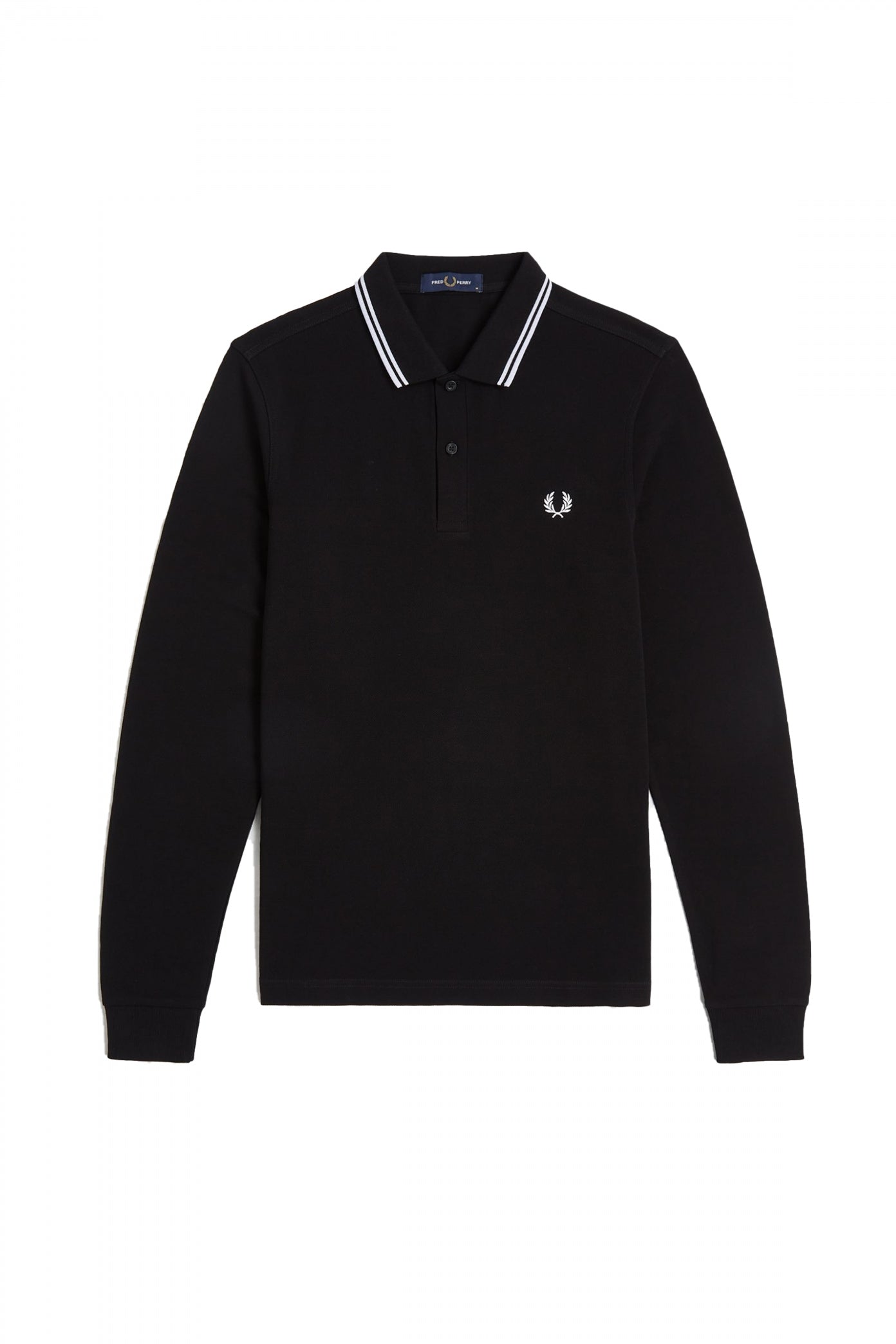 FRED PERRY LS TWIN TIPPED SHIRT en color NEGRO  (1)