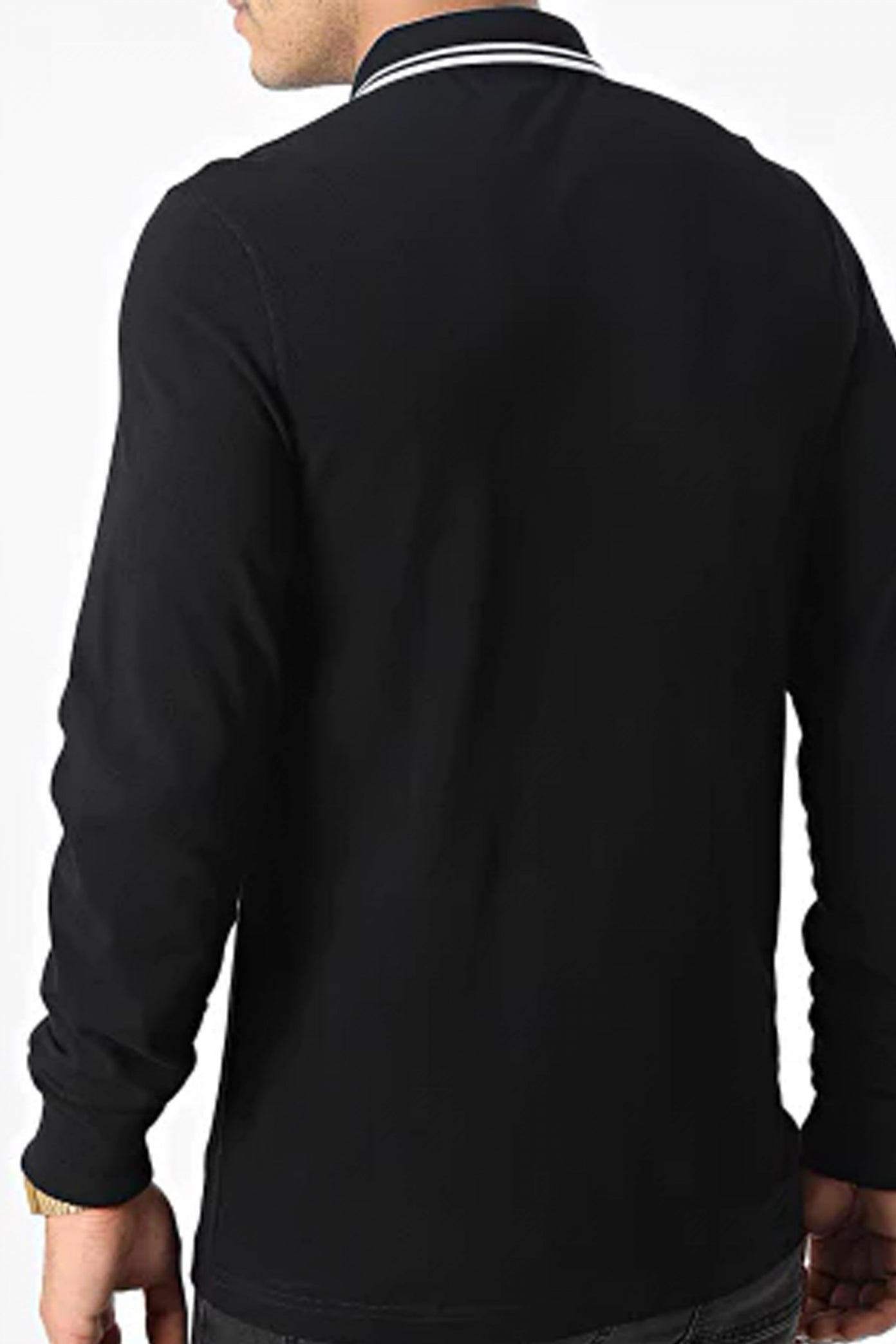 FRED PERRY LS TWIN TIPPED SHIRT en color NEGRO  (2)