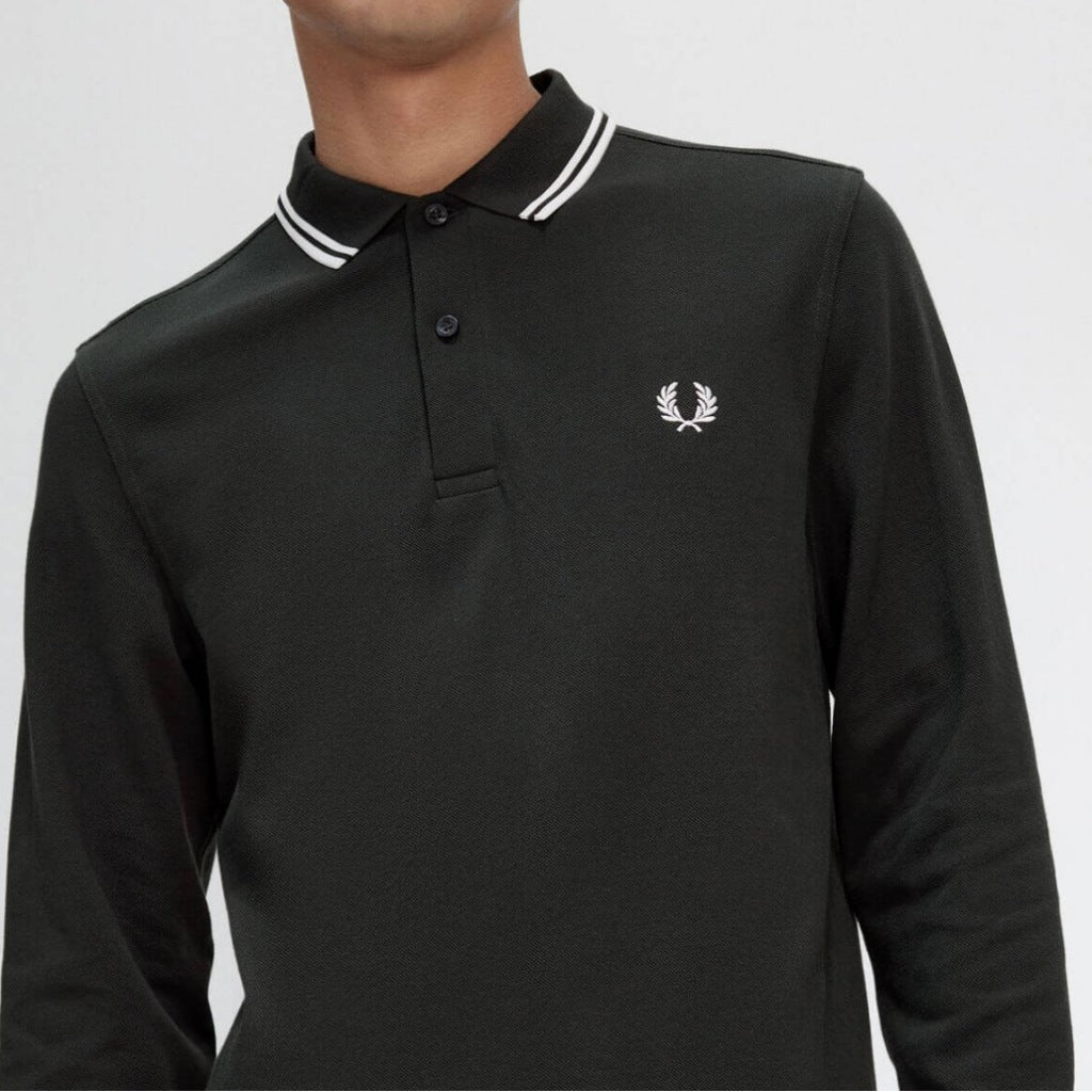 FRED PERRY LS TWIN TIPPED SHIRT en color VERDE  (4)