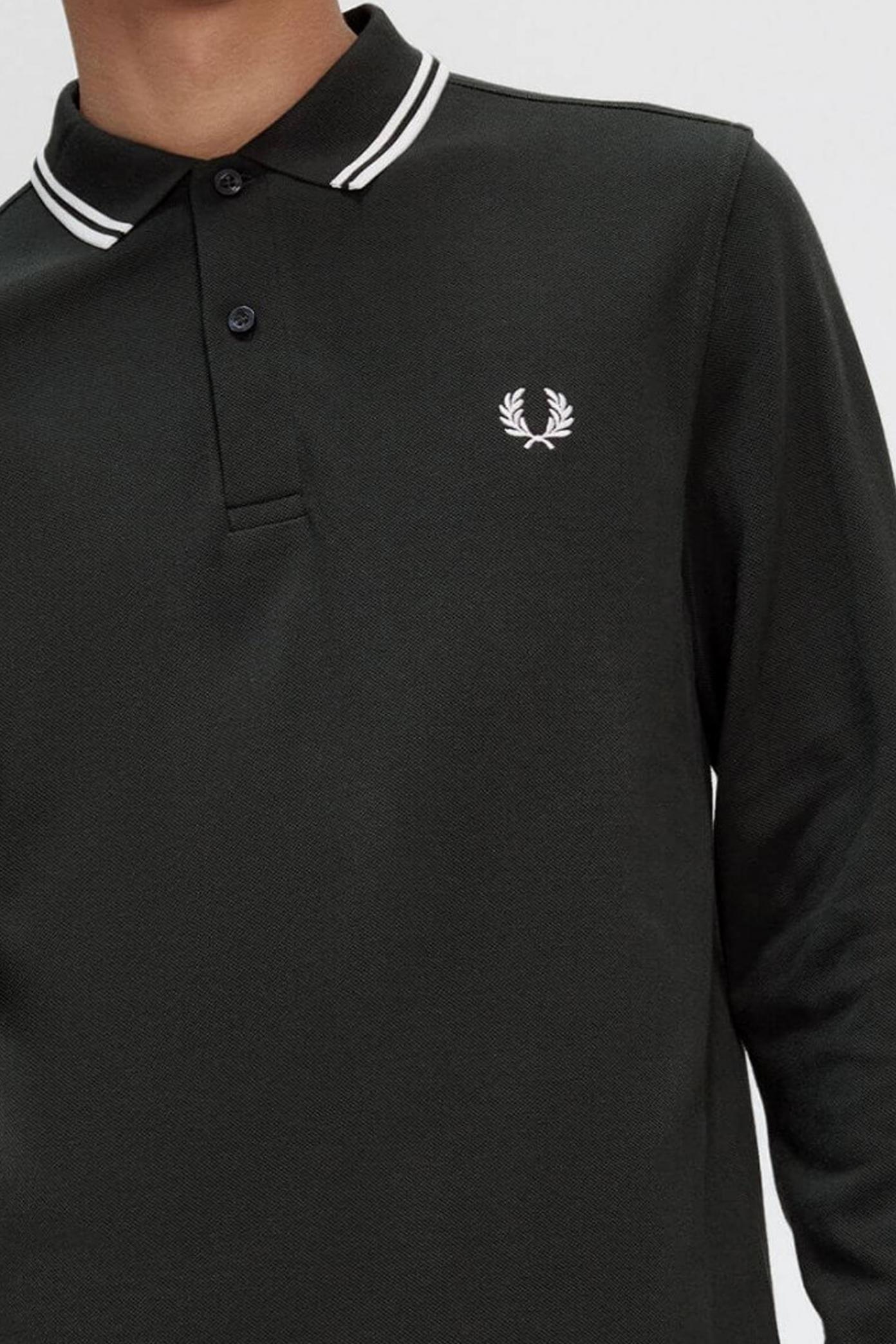 FRED PERRY LS TWIN TIPPED SHIRT en color VERDE  (2)