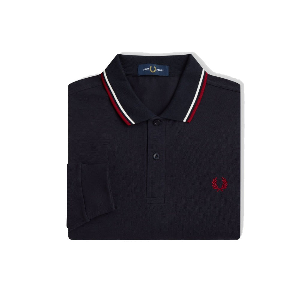 FRED PERRY LS TWIN TIPPED SHIRT en color NEGRO  (6)