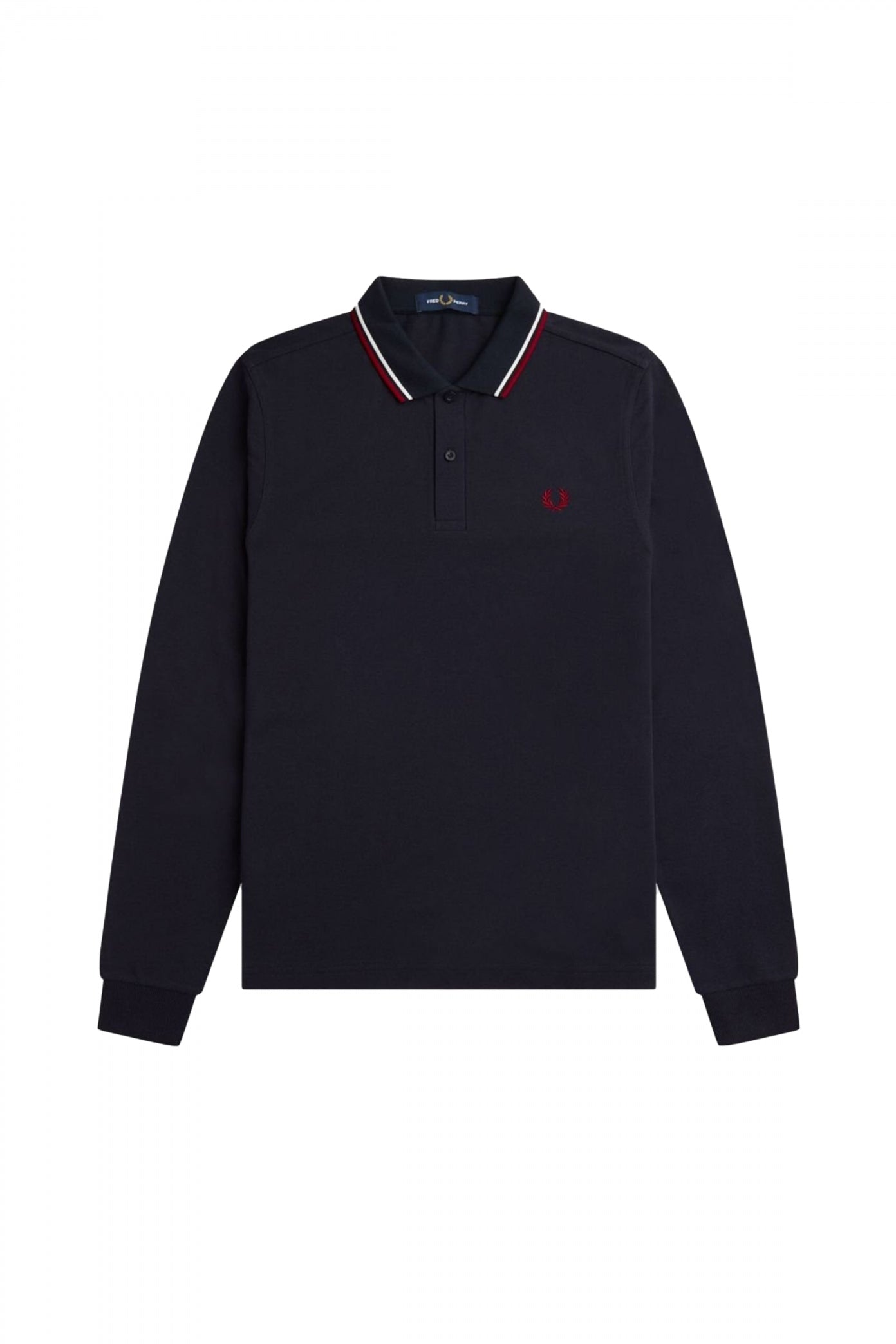 FRED PERRY LS TWIN TIPPED SHIRT en color NEGRO  (2)